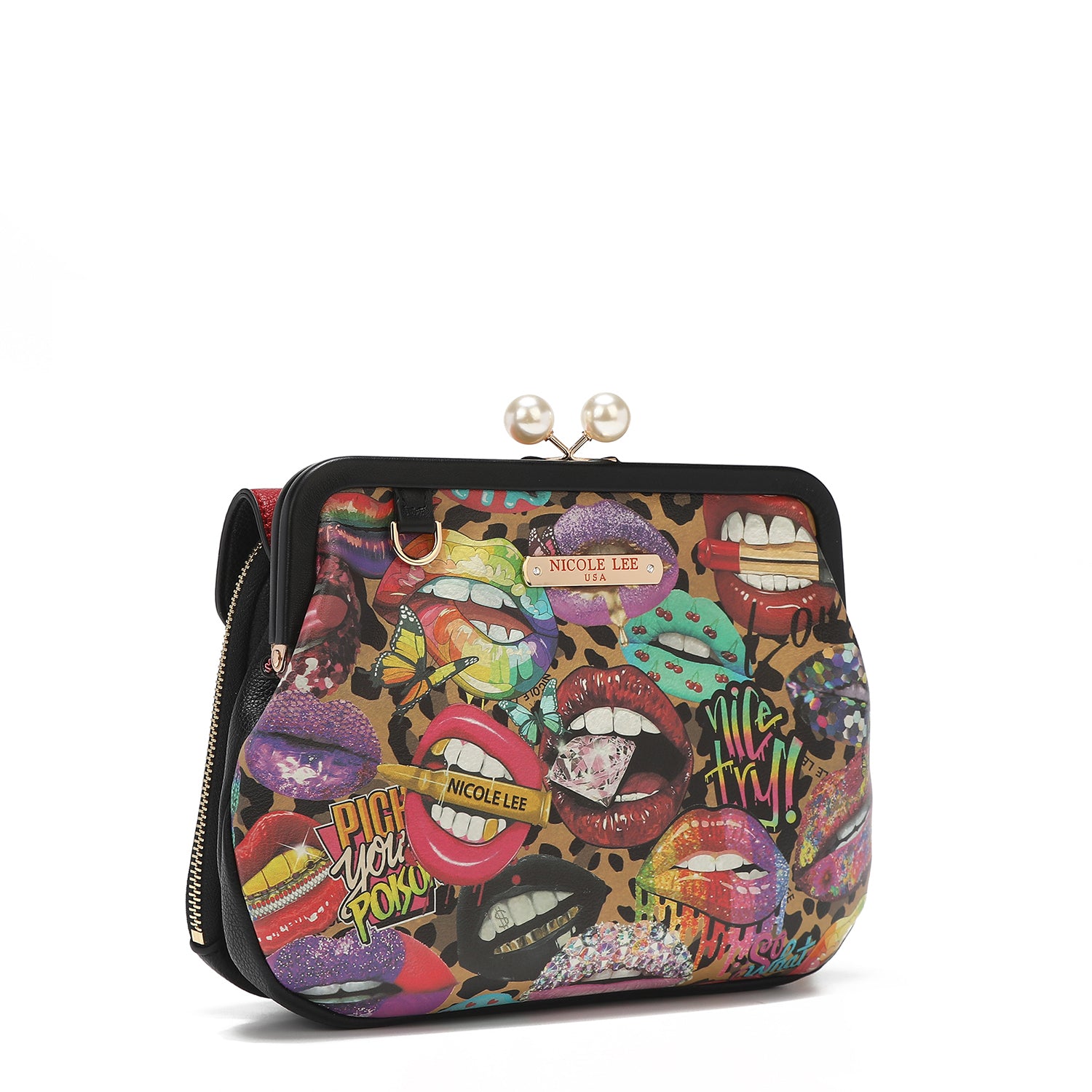 Bandolera com broche de Kisslock