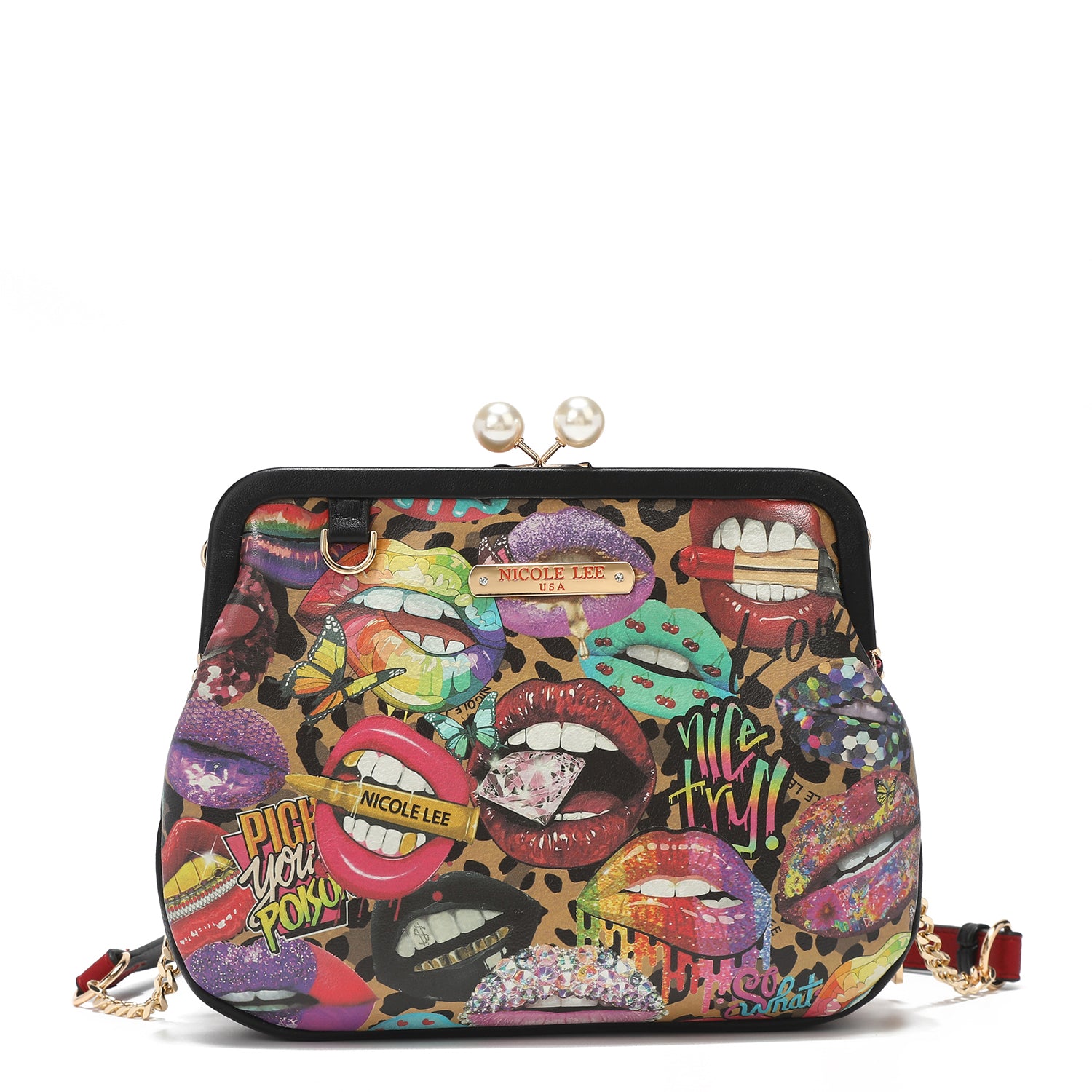 Bandolera mit Kisslock -Brosche