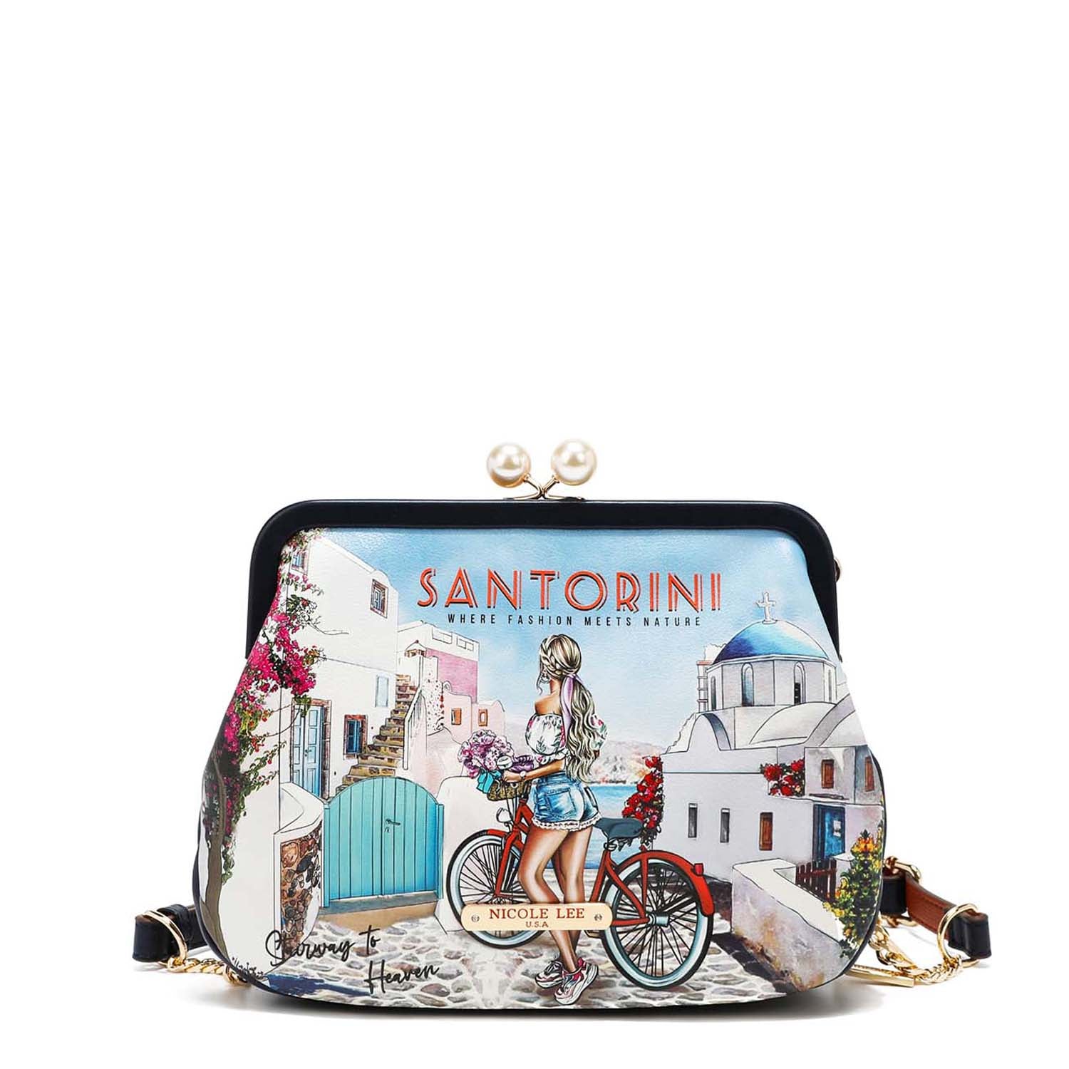 Bandolera com broche de Kisslock