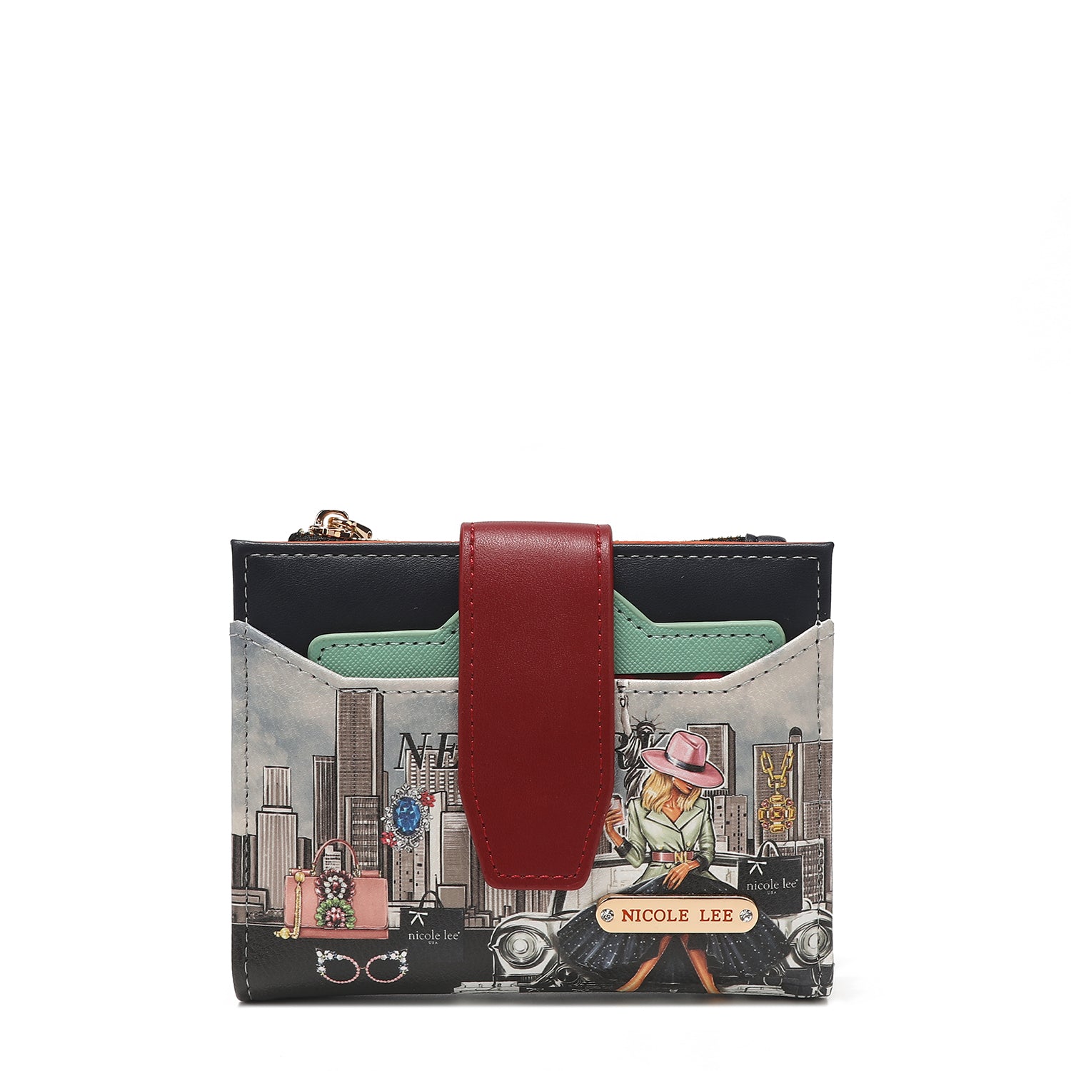 CARTERA DOBLE COMPACTA DE MODA CON BLOQUEO RFID