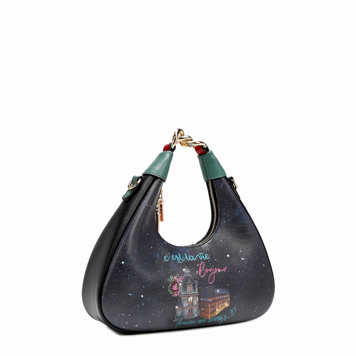 SAC BANDOULIÈRE AVEC CHAÎNE "<tc>TONIGHT FOR YOU</tc>"