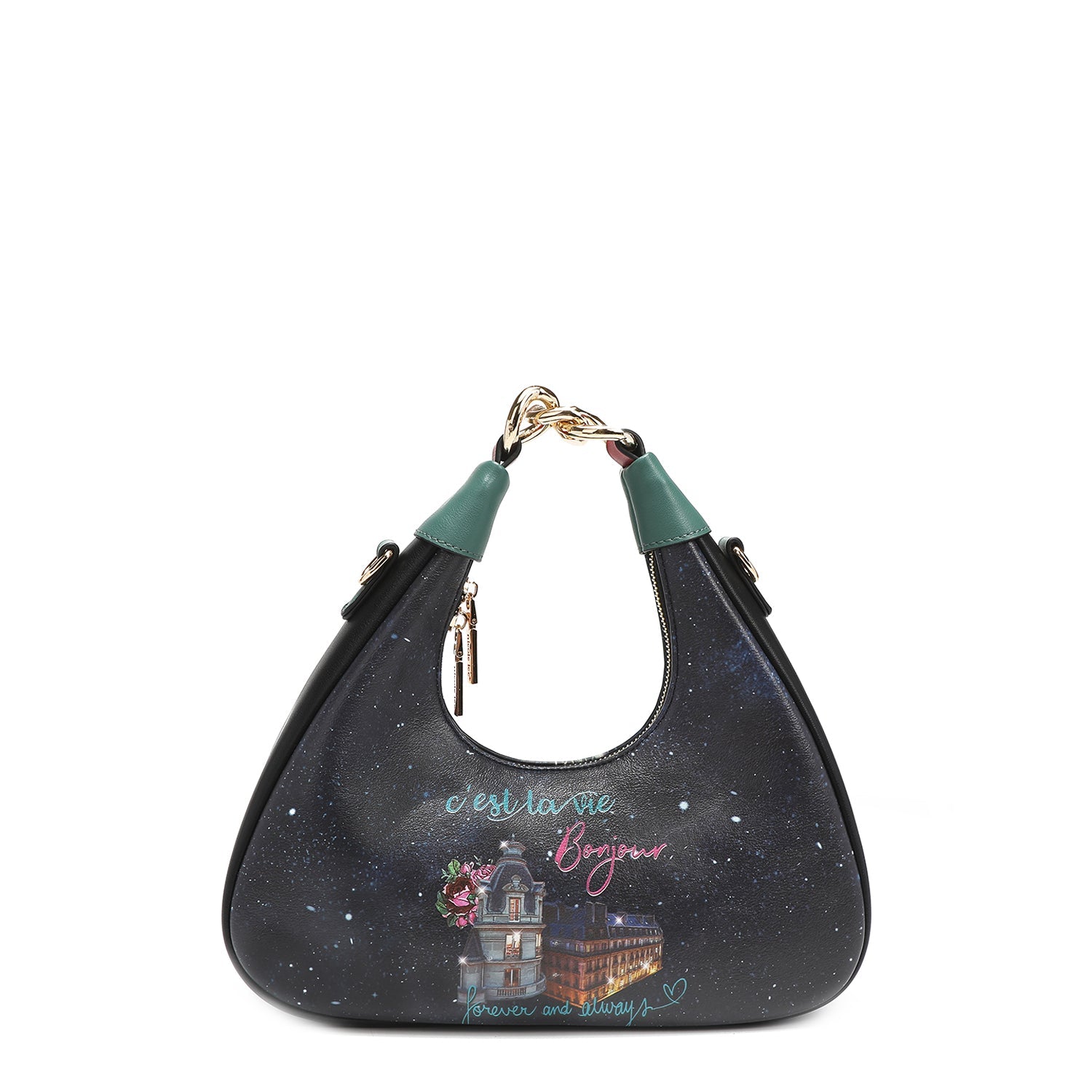 SAC BANDOULIÈRE AVEC CHAÎNE "<tc>TONIGHT FOR YOU</tc>"