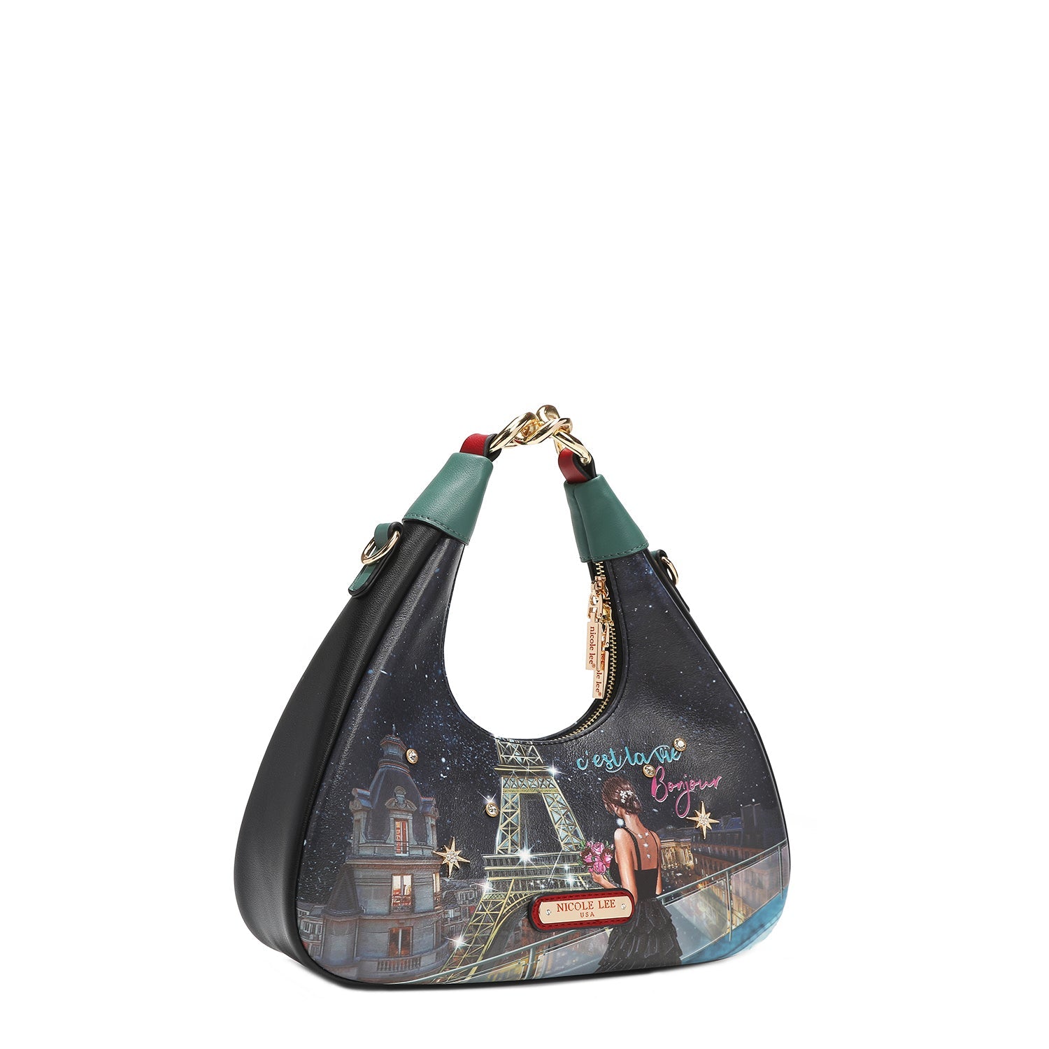 SAC BANDOULIÈRE AVEC CHAÎNE "<tc>TONIGHT FOR YOU</tc>"