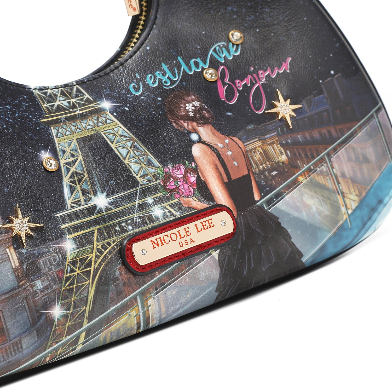 SAC BANDOULIÈRE AVEC CHAÎNE "<tc>TONIGHT FOR YOU</tc>"