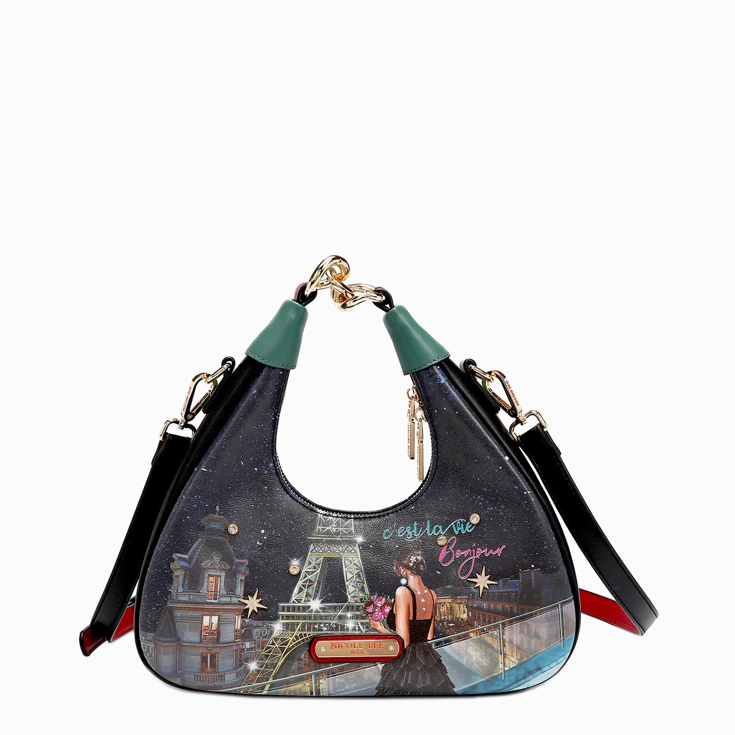 SAC BANDOULIÈRE AVEC CHAÎNE "<tc>TONIGHT FOR YOU</tc>"