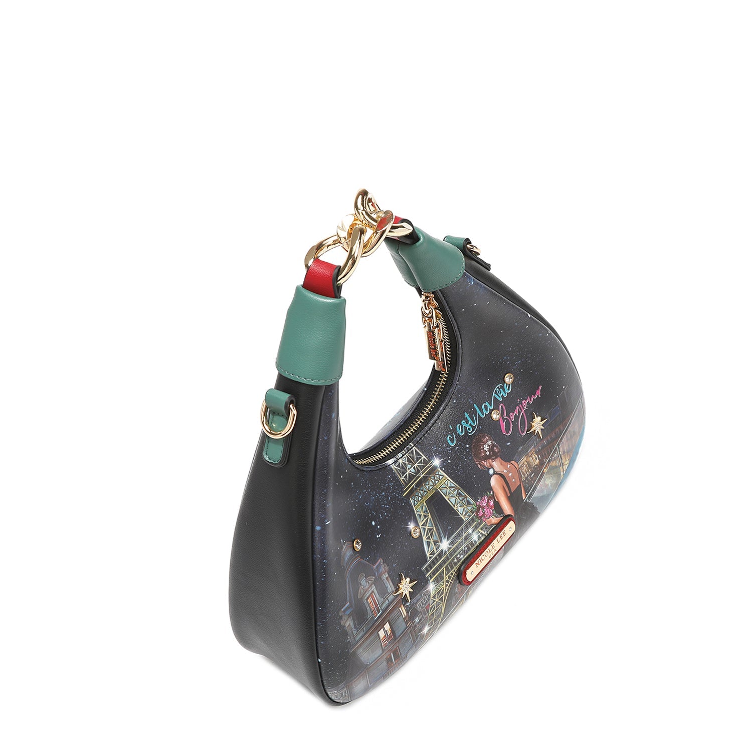 SAC BANDOULIÈRE AVEC CHAÎNE "<tc>TONIGHT FOR YOU</tc>"