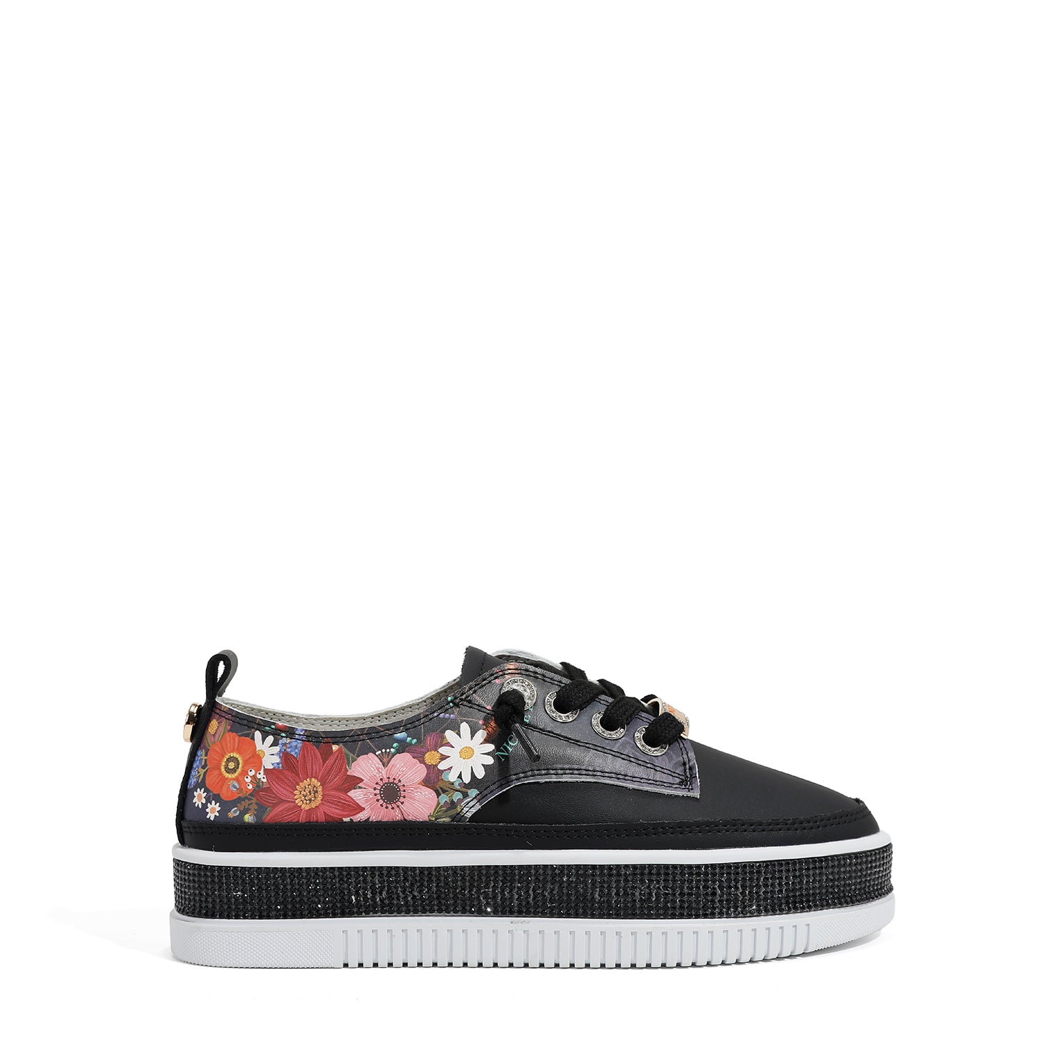 SNEAKER IN PELLE CON PLATEAU E STRASS (<tc>DREAM COMES TRUE</tc>)