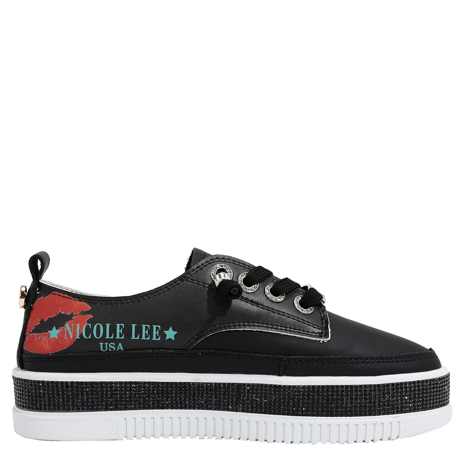 SNEAKER IN PELLE CON PLATEAU E STRASS (<tc>SAMANTHA LA BELLEZA</tc>)