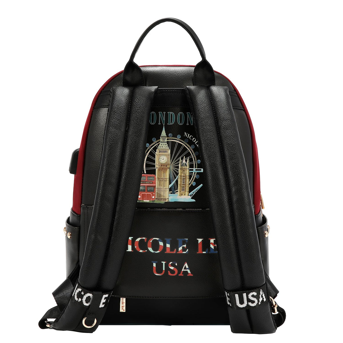 MOCHILA PARA PORTÁTIL CON PUERTO DE CARGA USB (LONDON EYE-NEGRO)