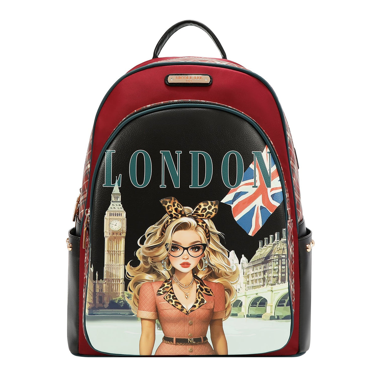 MOCHILA PARA PORTÁTIL CON PUERTO DE CARGA USB (LONDON EYE-NEGRO)