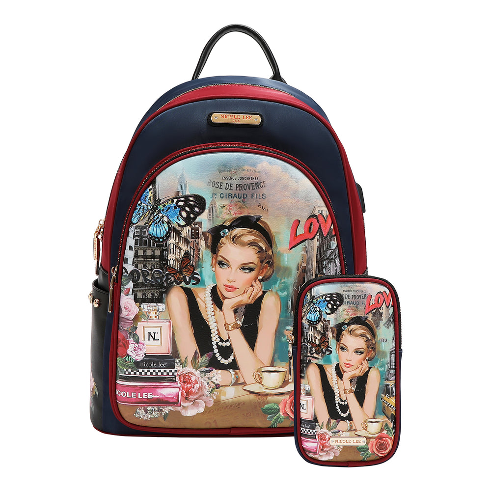 LAPTOP BACKPACK WITH USB CHARGING PORT (SABINA IMAGINES)