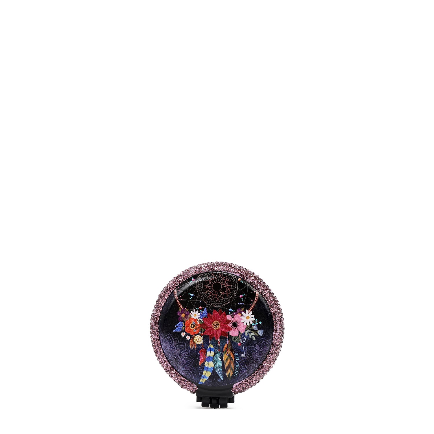 SPECCHIO COMPATTO CON PENNELLO E STRASS (<tc>DREAM COMES TRUE</tc>)