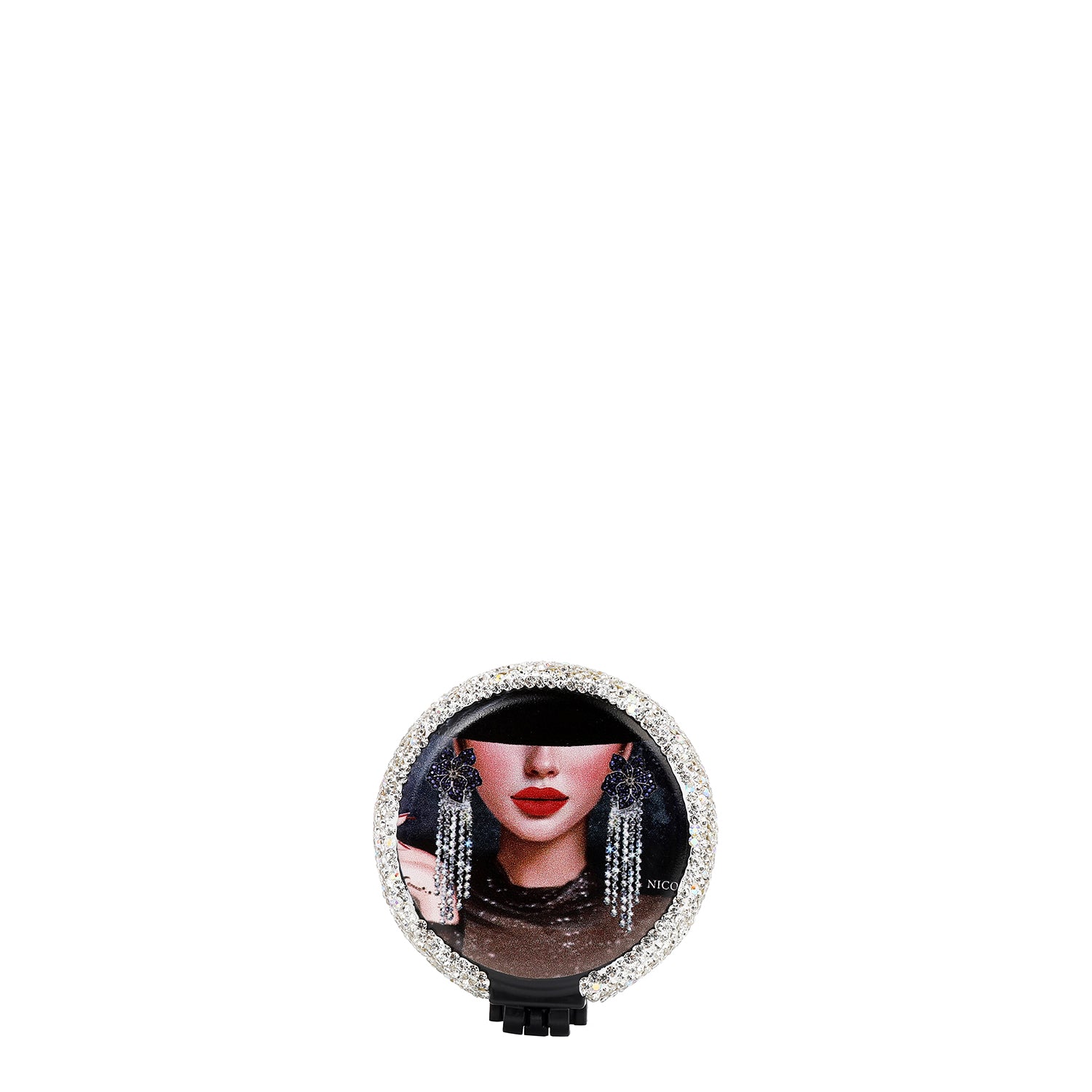 SPECCHIO COMPATTO CON PENNELLO E STRASS (<tc>SAMANTHA LA BELLEZA</tc>)