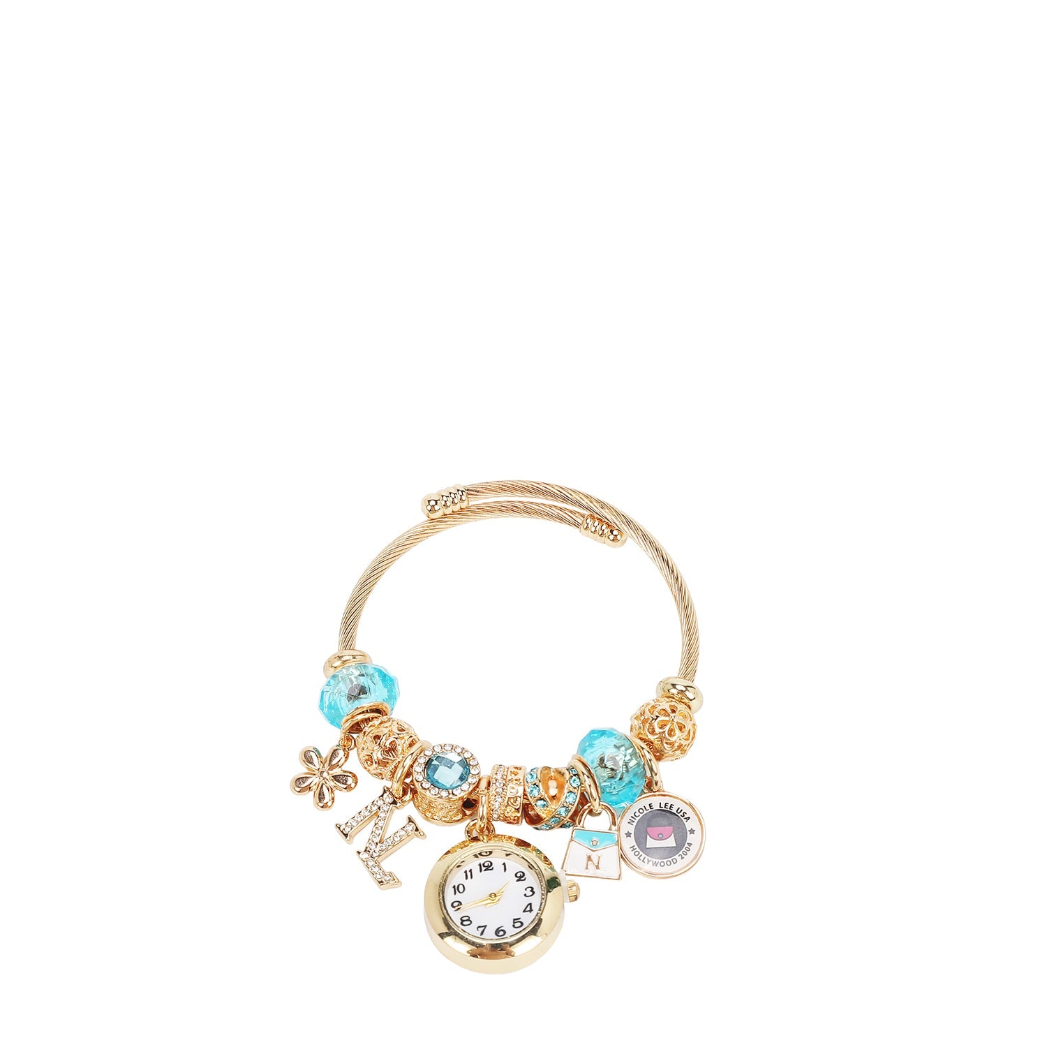PULSERA CON DIJE DE RELOJ (AZUL)