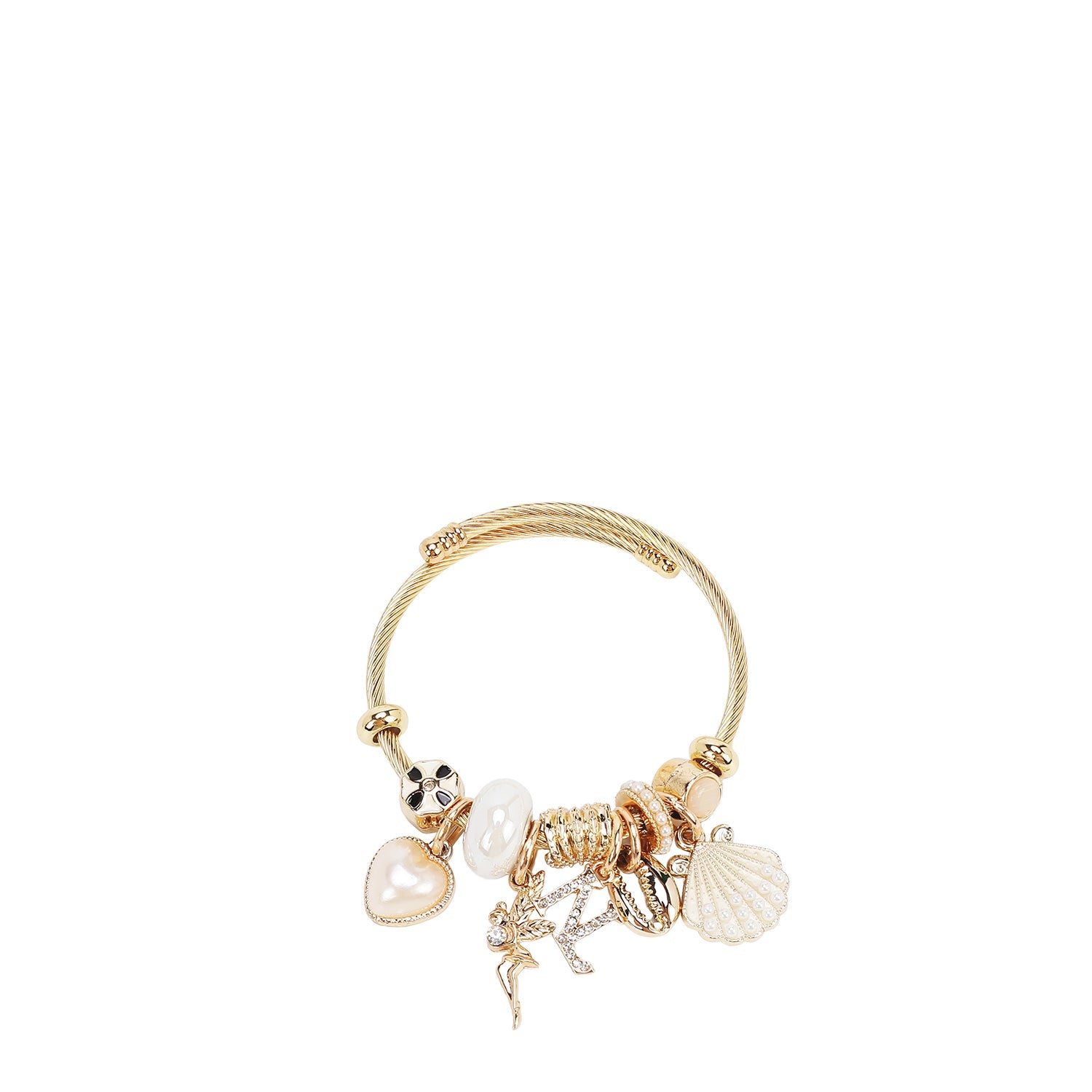 PULSERA CON DIJES DE OCEANO ROMANTICO (BLANCO)