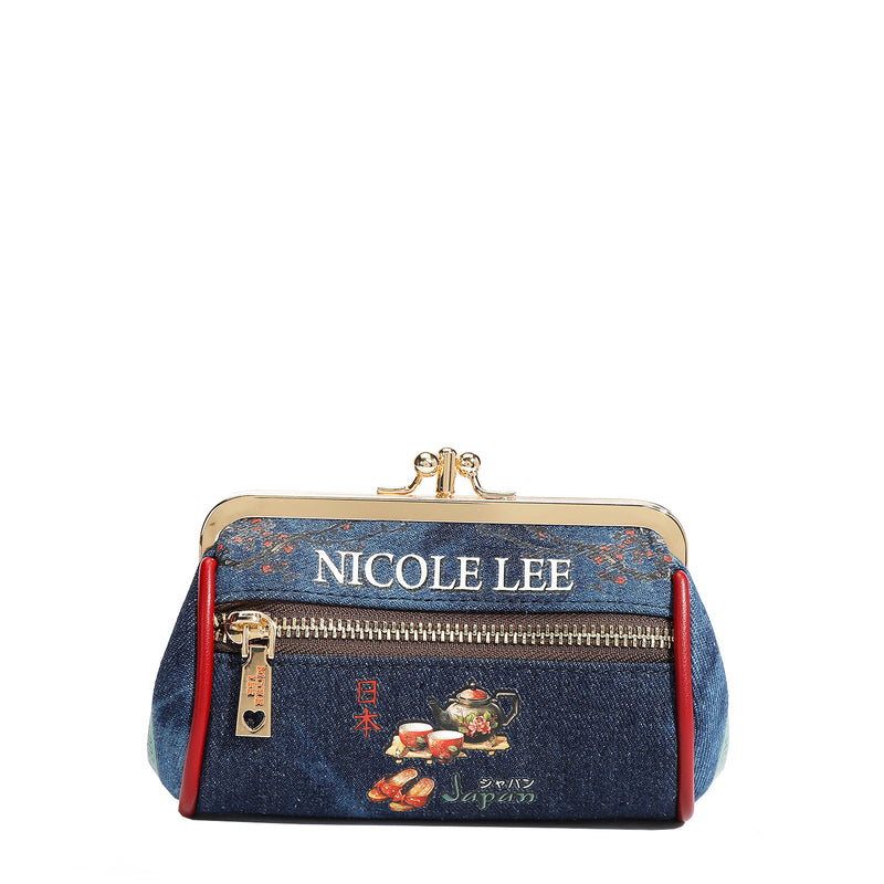 MINI BOLSA COM FECHO E ALÇA DENIM (<tc>AKIKO LA BELLEZA</tc> )