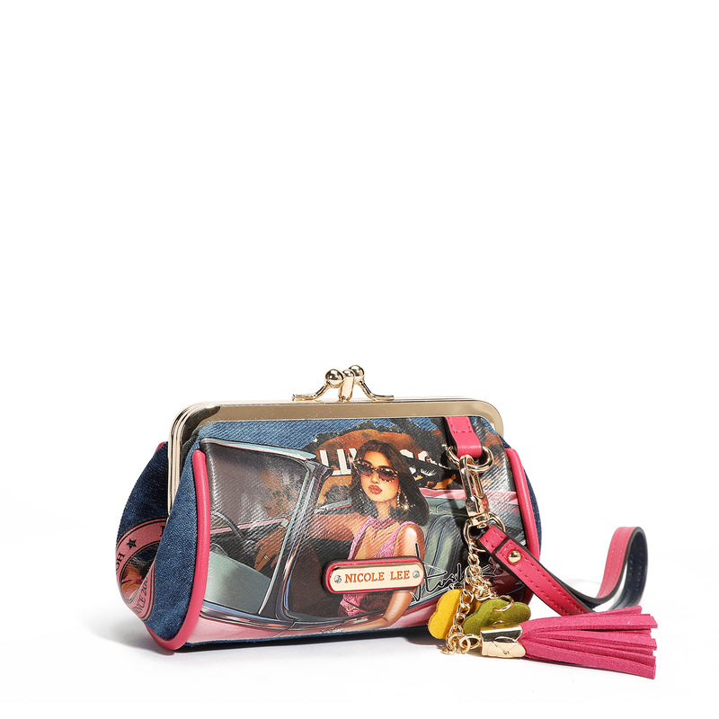 MINI BOLSA COM FECHO E ALÇA DENIM (<tc>HOLLYWOOD DRIVE</tc> )