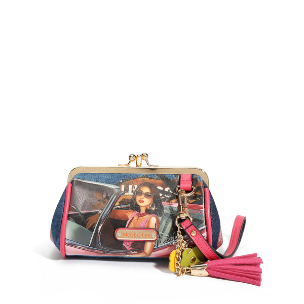 MINI PURSE WITH CLASP AND DENIM STRAP (<tc>HOLLYWOOD DRIVE</tc> )