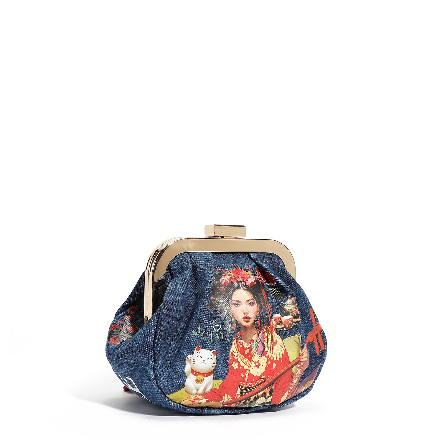 MONEDERO MINI CON CORREA DE DENIM (AKIKO LA BELLEZA)