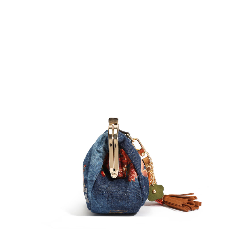 MINI SAC À MAIN AVEC SANGLE EN DENIM (<tc>BLIND DATE</tc> )