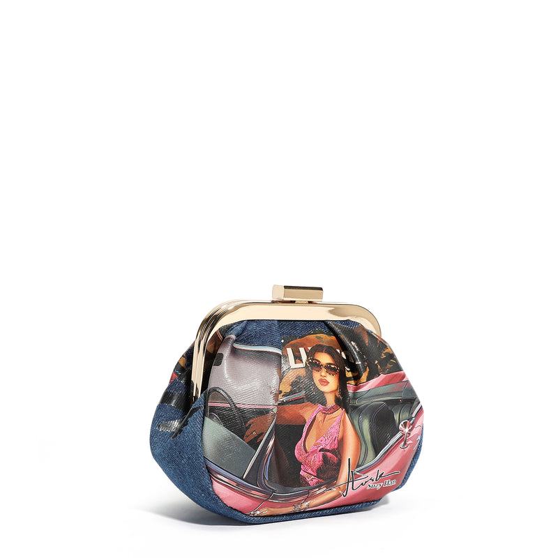 MINI PORTE-MONNAIE AVEC SANGLE EN DENIM (<tc>HOLLYWOOD DRIVE</tc> )