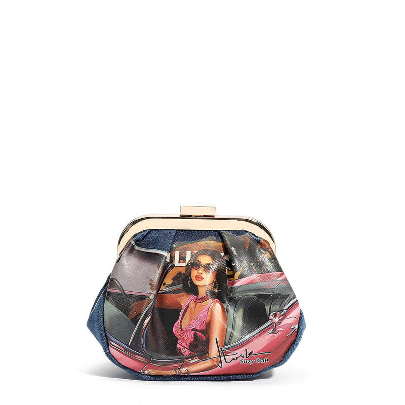 MINI PORTE-MONNAIE AVEC SANGLE EN DENIM (<tc>HOLLYWOOD DRIVE</tc> )