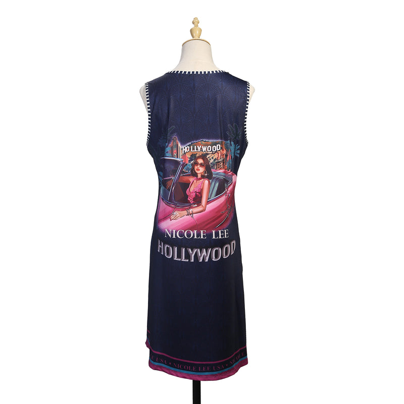 VESTIDO DE ALÇAS DESLIZADAS NICOLE LEE (<tc>HOLLYWOOD DRIVE</tc> )