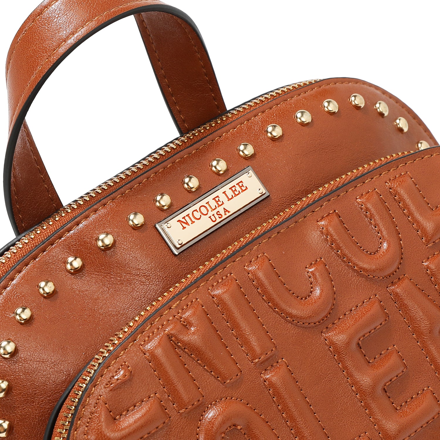 RUCKSACK MIT GEPRÄGTEM LOGO (BRAUN)