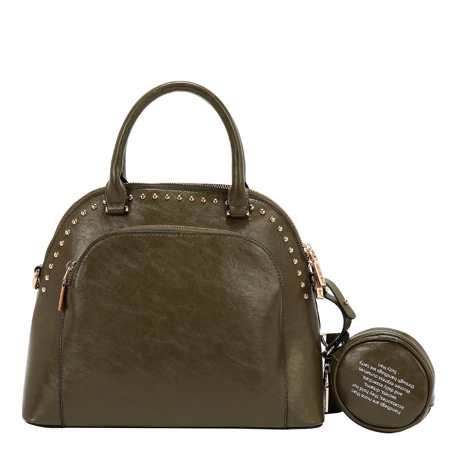 DOME-TASCHE MIT GEPRÄGTEM LOGO (OLIVE)