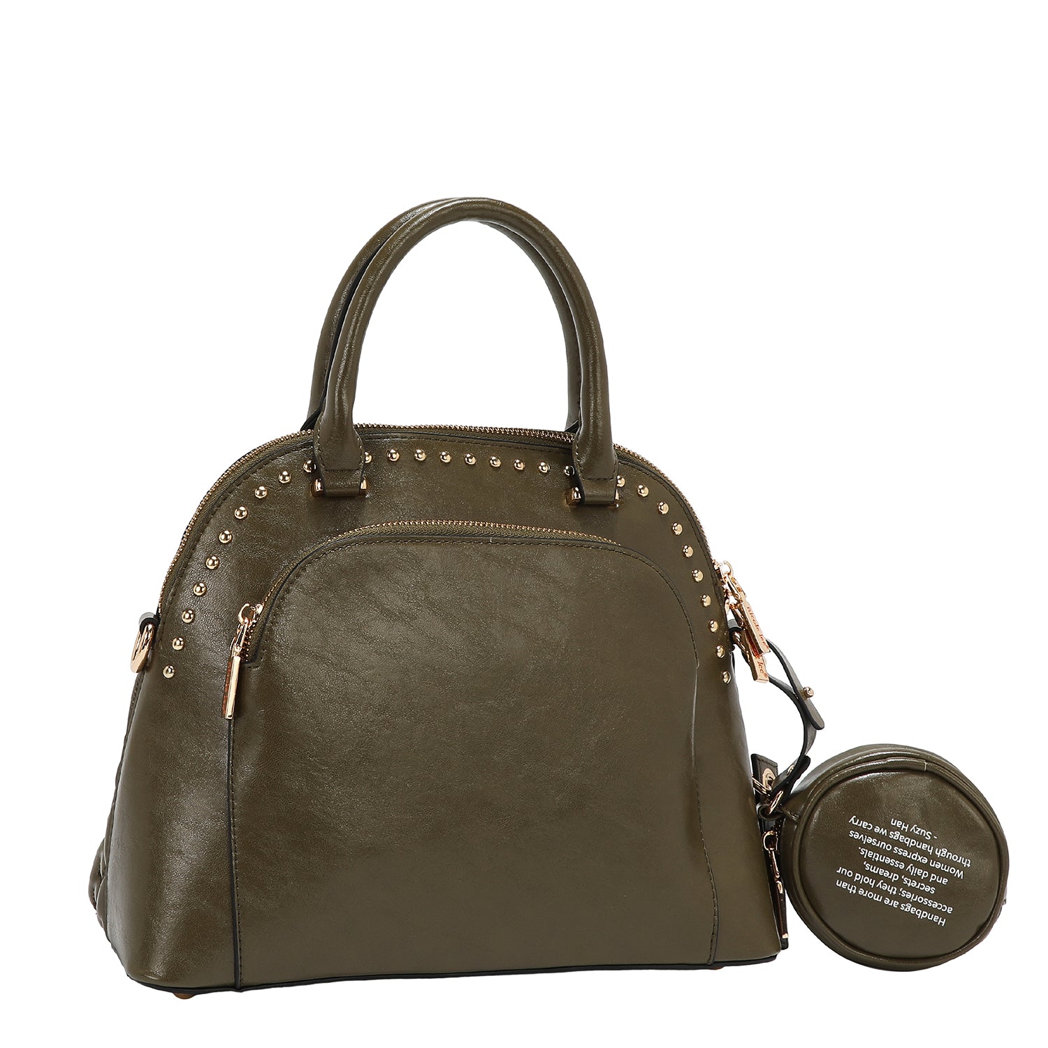 DOME-TASCHE MIT GEPRÄGTEM LOGO (OLIVE)