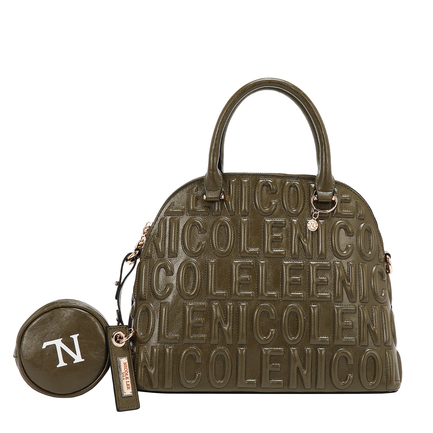 DOME-TASCHE MIT GEPRÄGTEM LOGO (OLIVE)