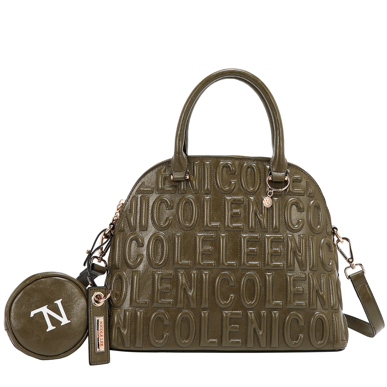 DOME-TASCHE MIT GEPRÄGTEM LOGO (OLIVE)