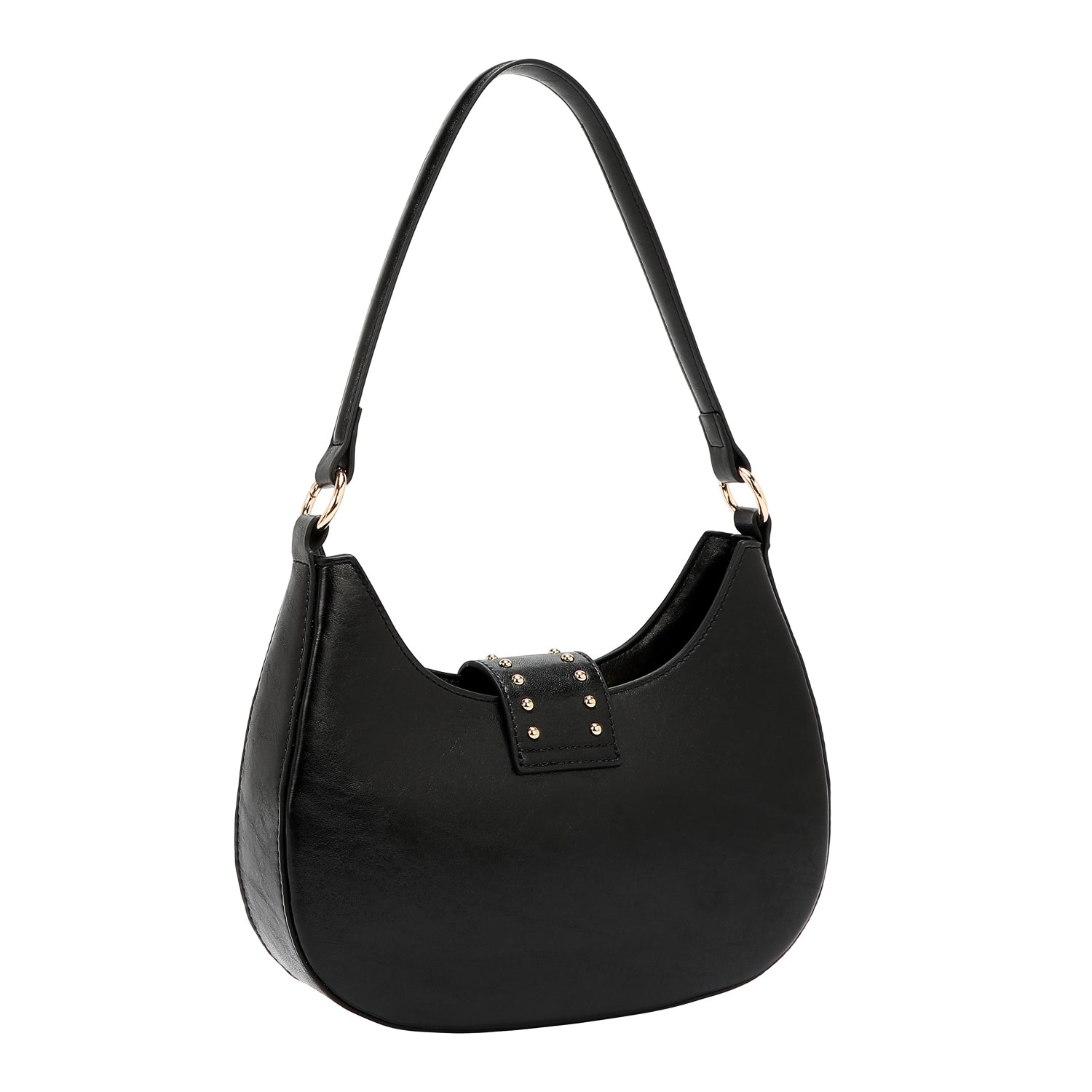 SHOULDER BAG WITH EMBOSSED LOGO (BLACK)