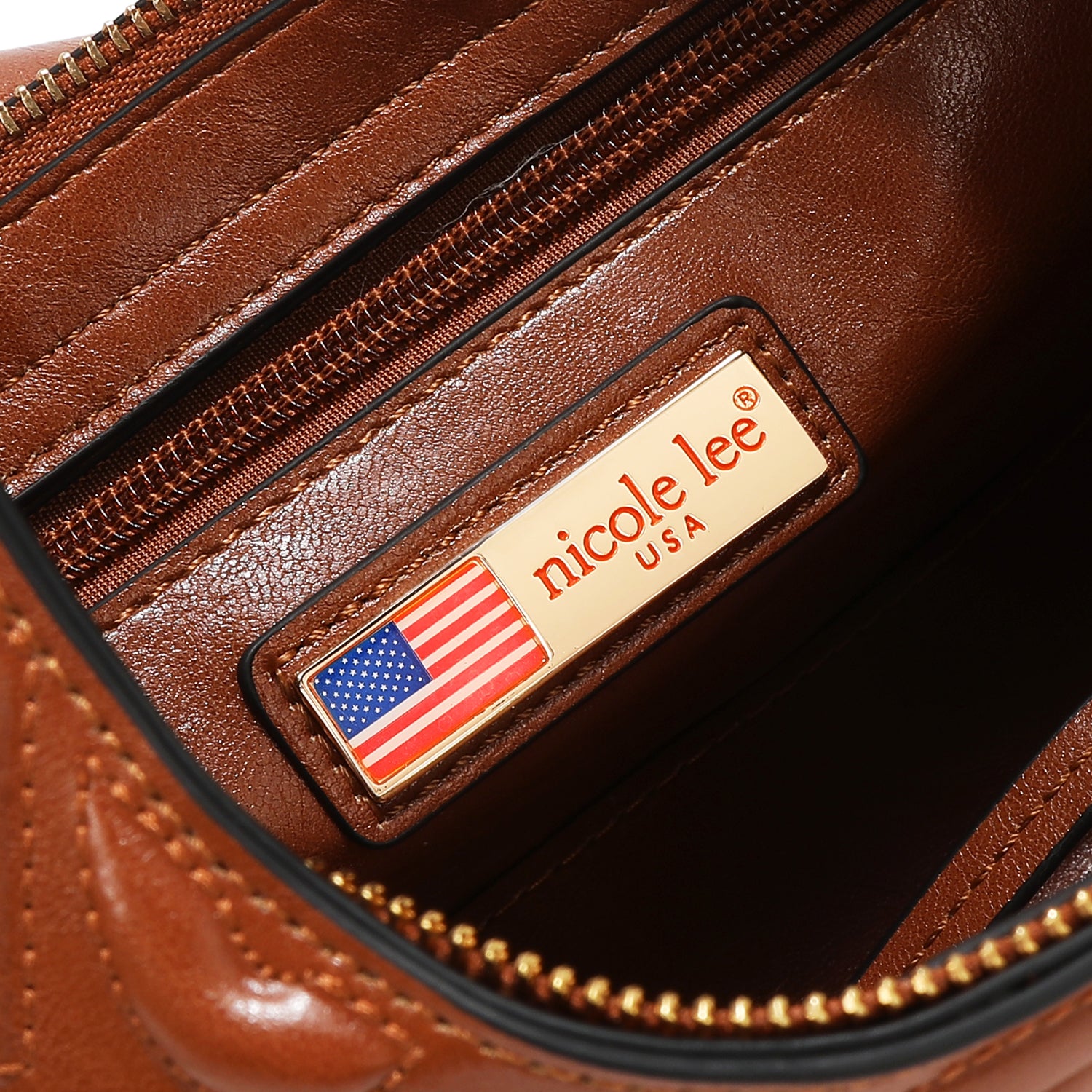 SHOULDER BAG WITH EMBOSSED LOGO (BROWN)