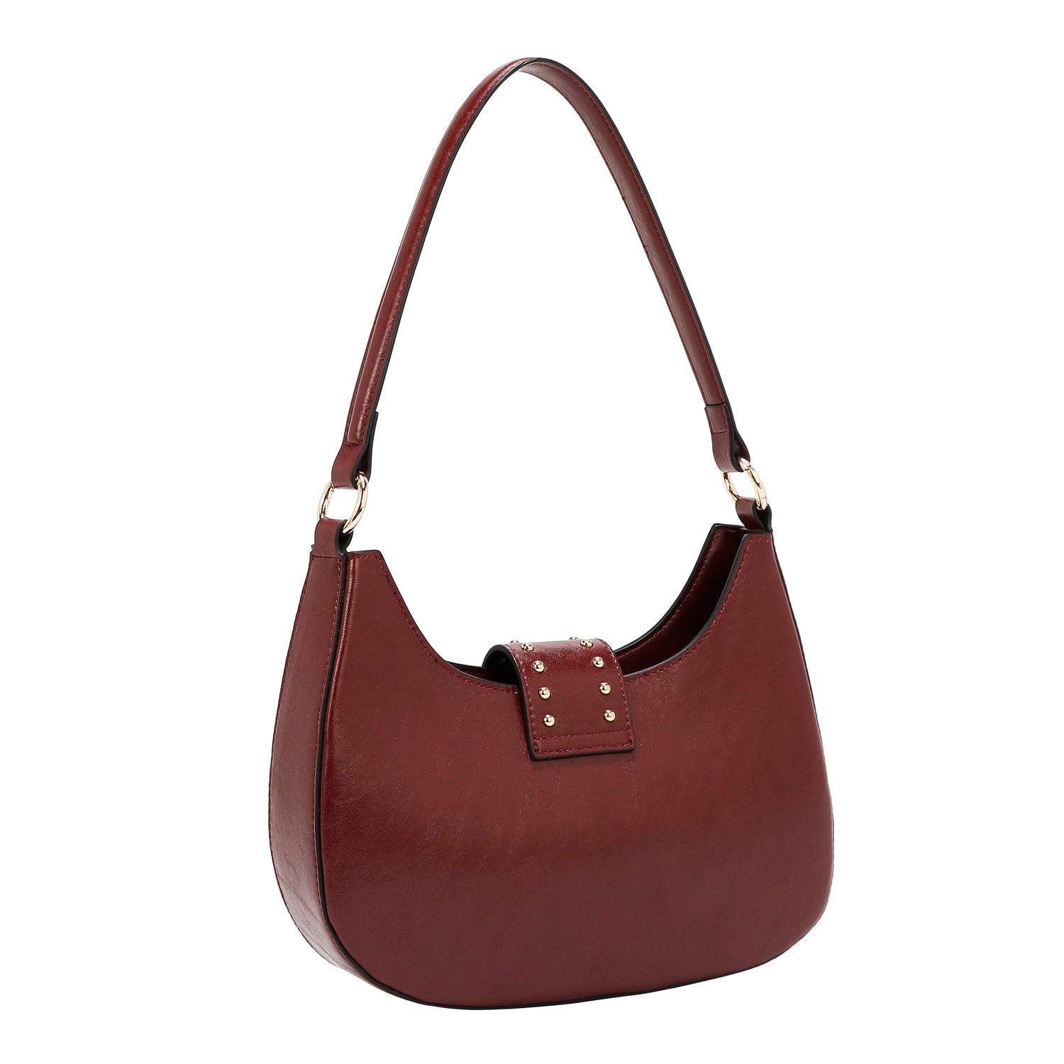 BOLSO DE HOMBRO CON LOGO EN RELIEVE (VINO)