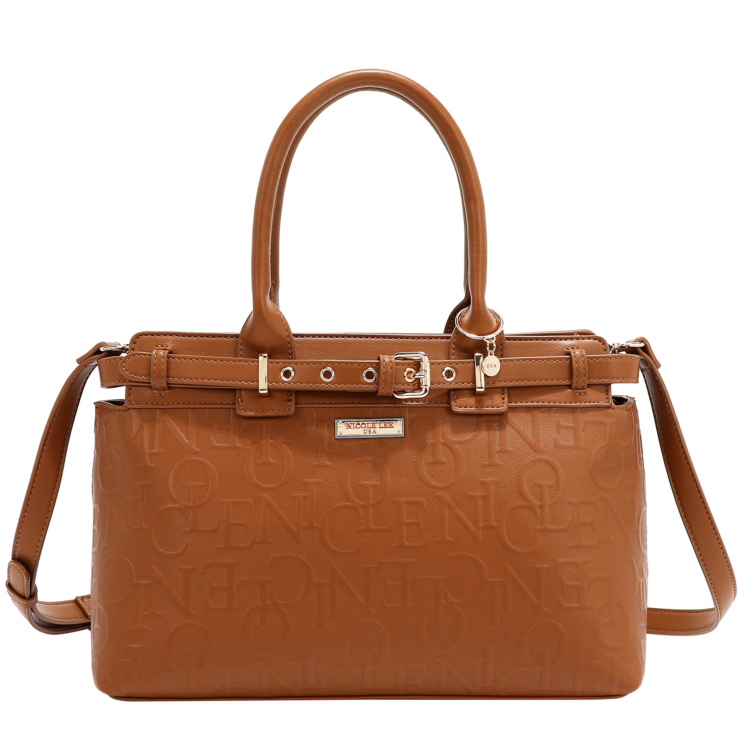 Satchel Elegance Bag in Relief (Marron)