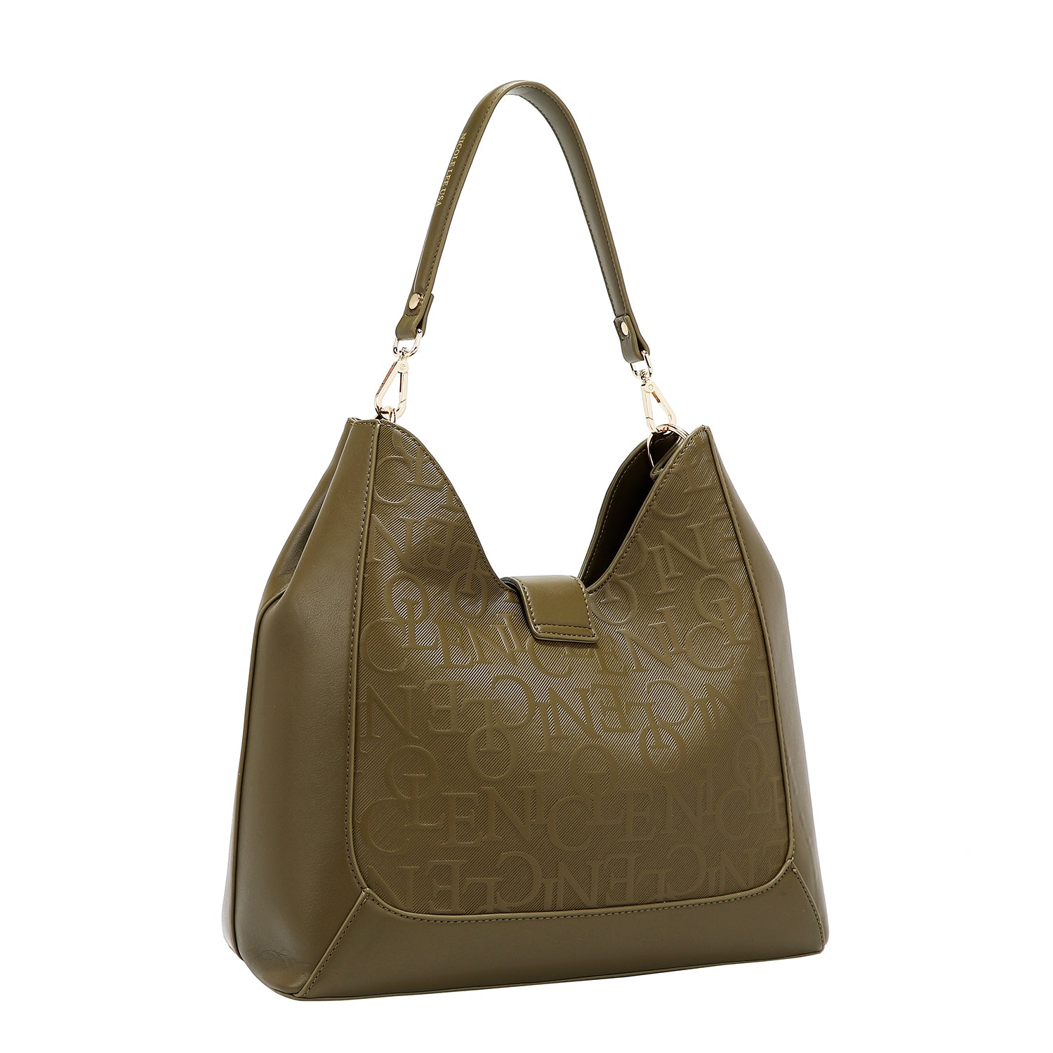 BOLSO DE HOMBRO GRANDE ELEGANCIA EN RELIEVE (OLIVA)