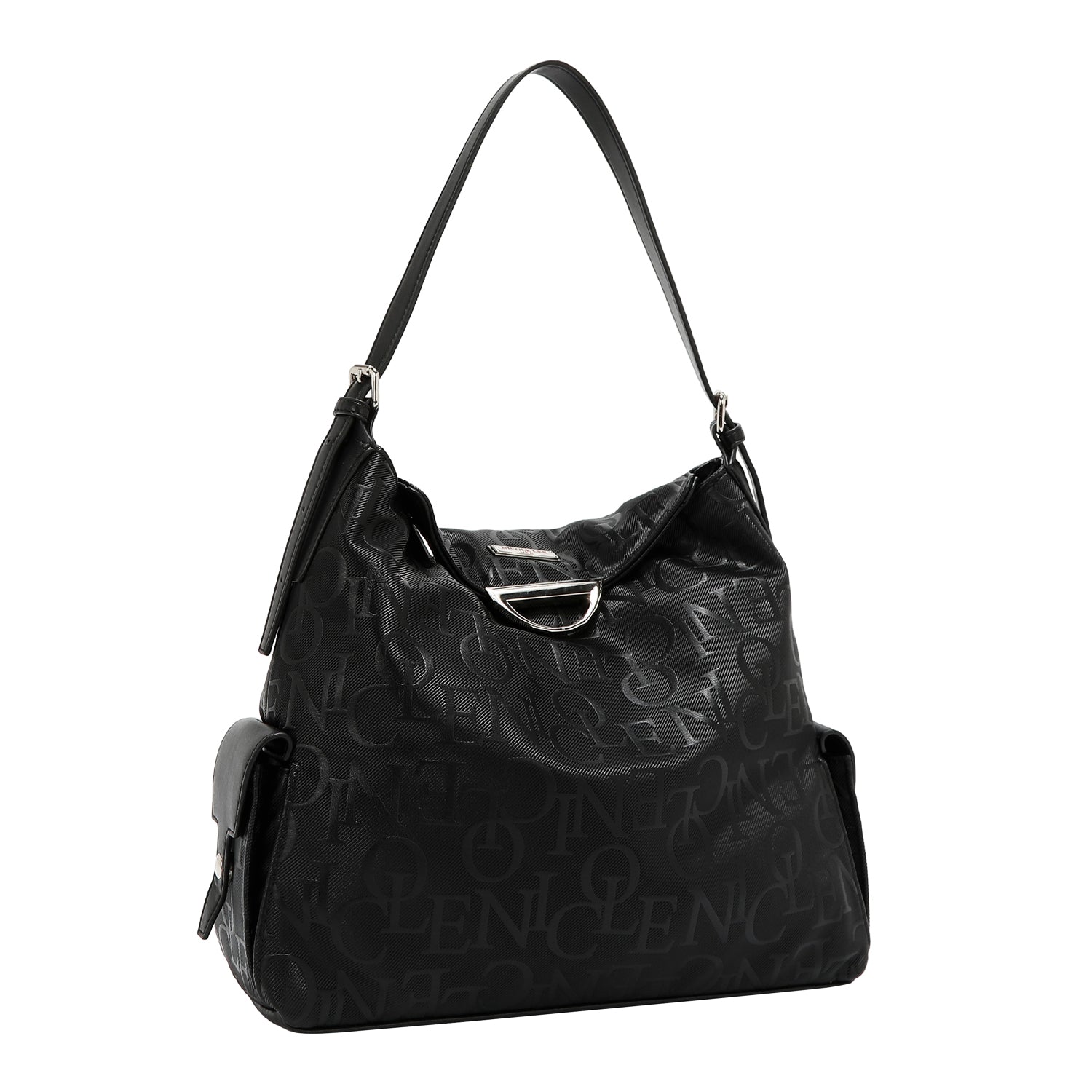 BOLSO DE HOMBRO GRANDE ELEGANCIA EN RELIEVE (NEGRO)