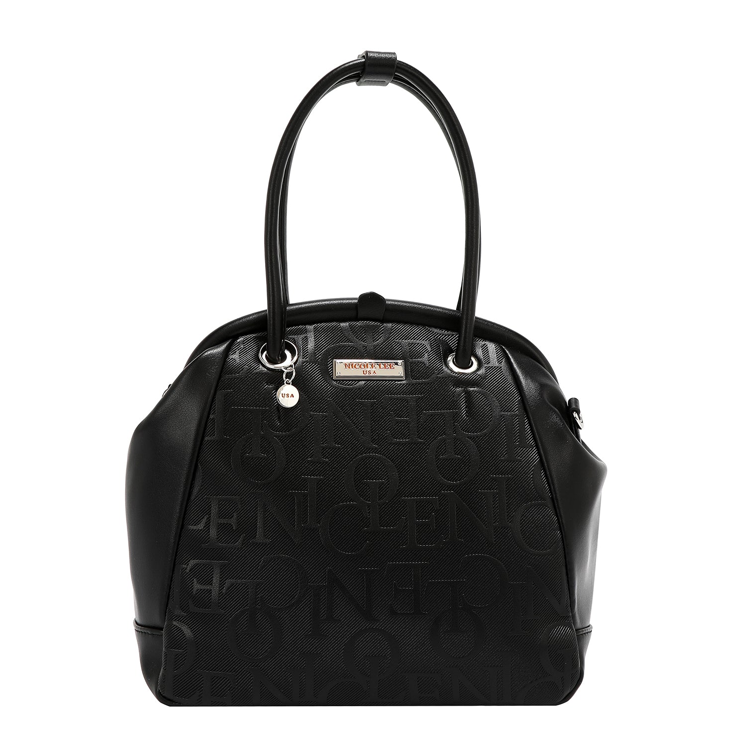 BOLSO DE HOMBRO CON MARCO ELEGANTE EN RELIEVE (NEGRO)