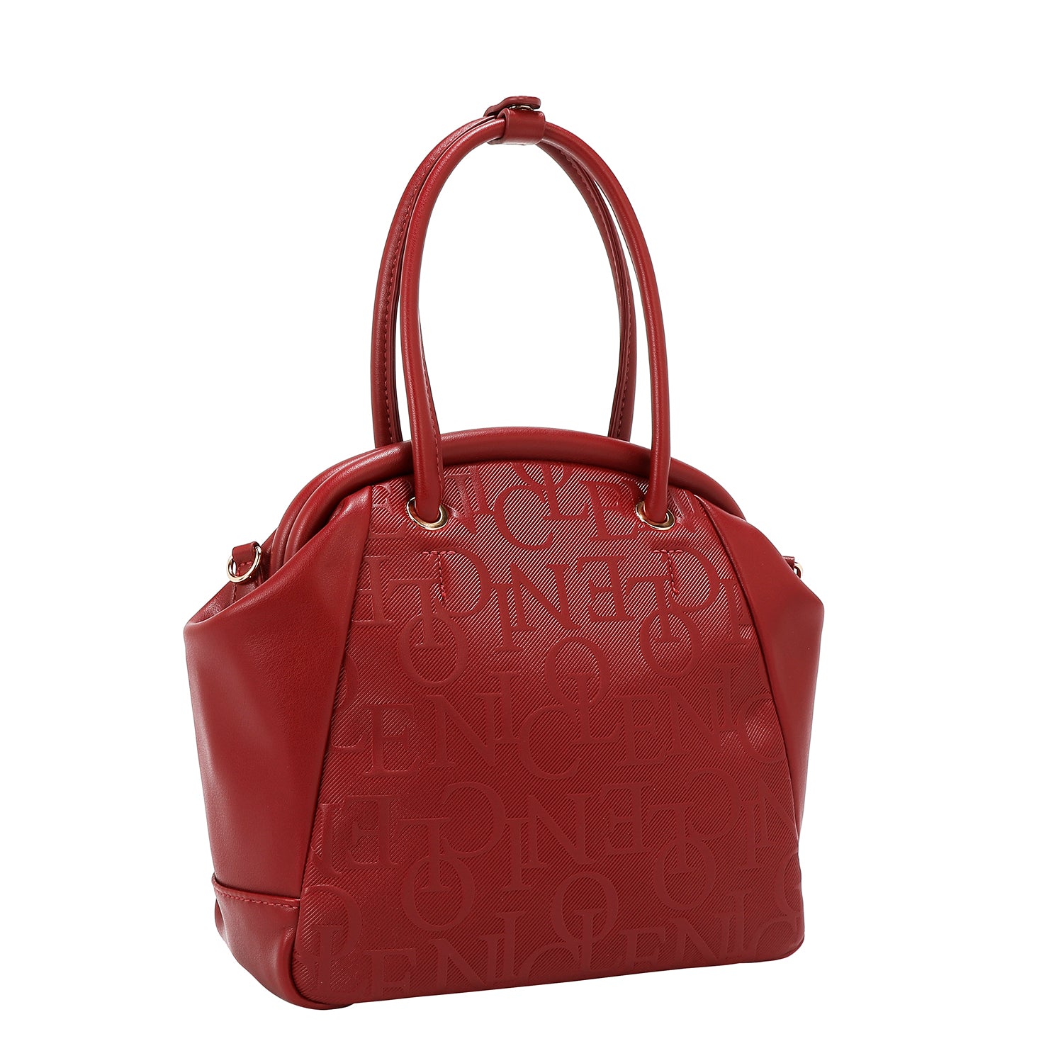 BOLSO DE HOMBRO CON MARCO ELEGANTE EN RELIEVE (ROJO)