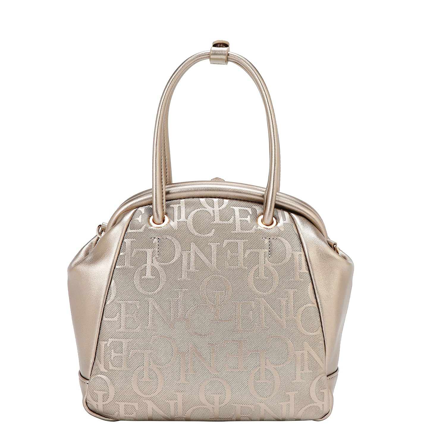 Shoulder bag with elegant relief frame (champagne)