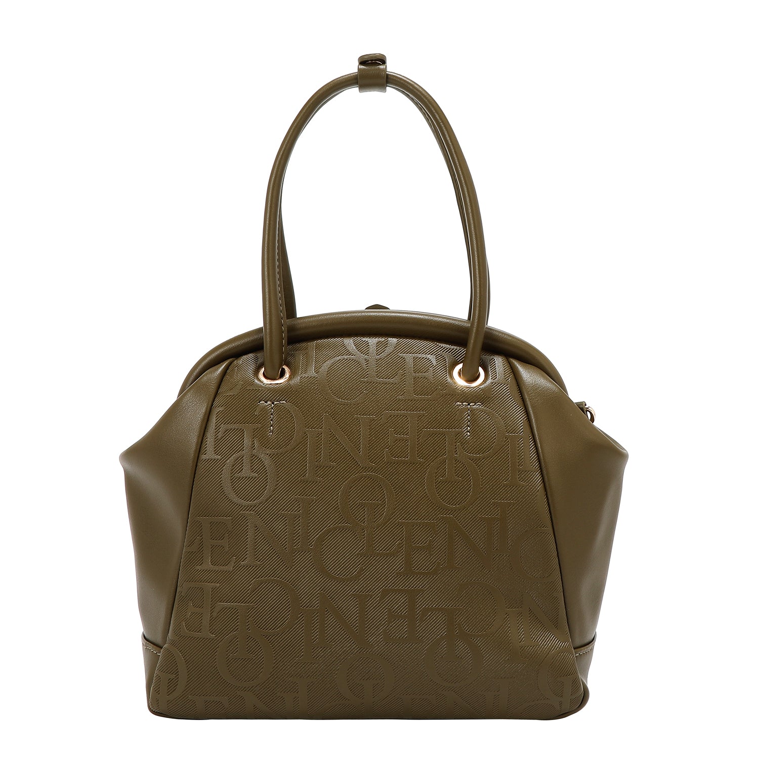 BOLSO DE HOMBRO CON MARCO ELEGANTE EN RELIEVE (OLIVA)