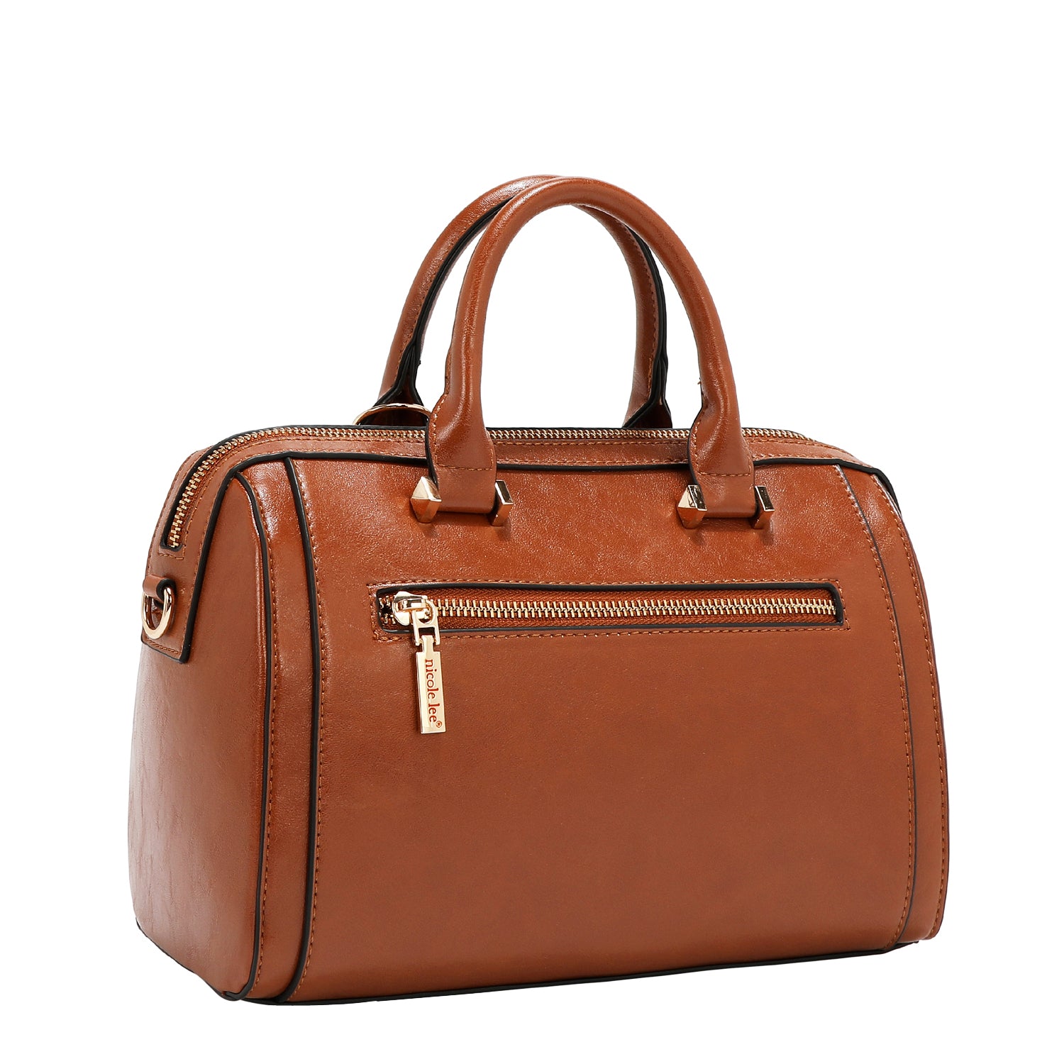 BOLSO BOSTON CON LOGOTIPO EN RELIEVE (MARRON)