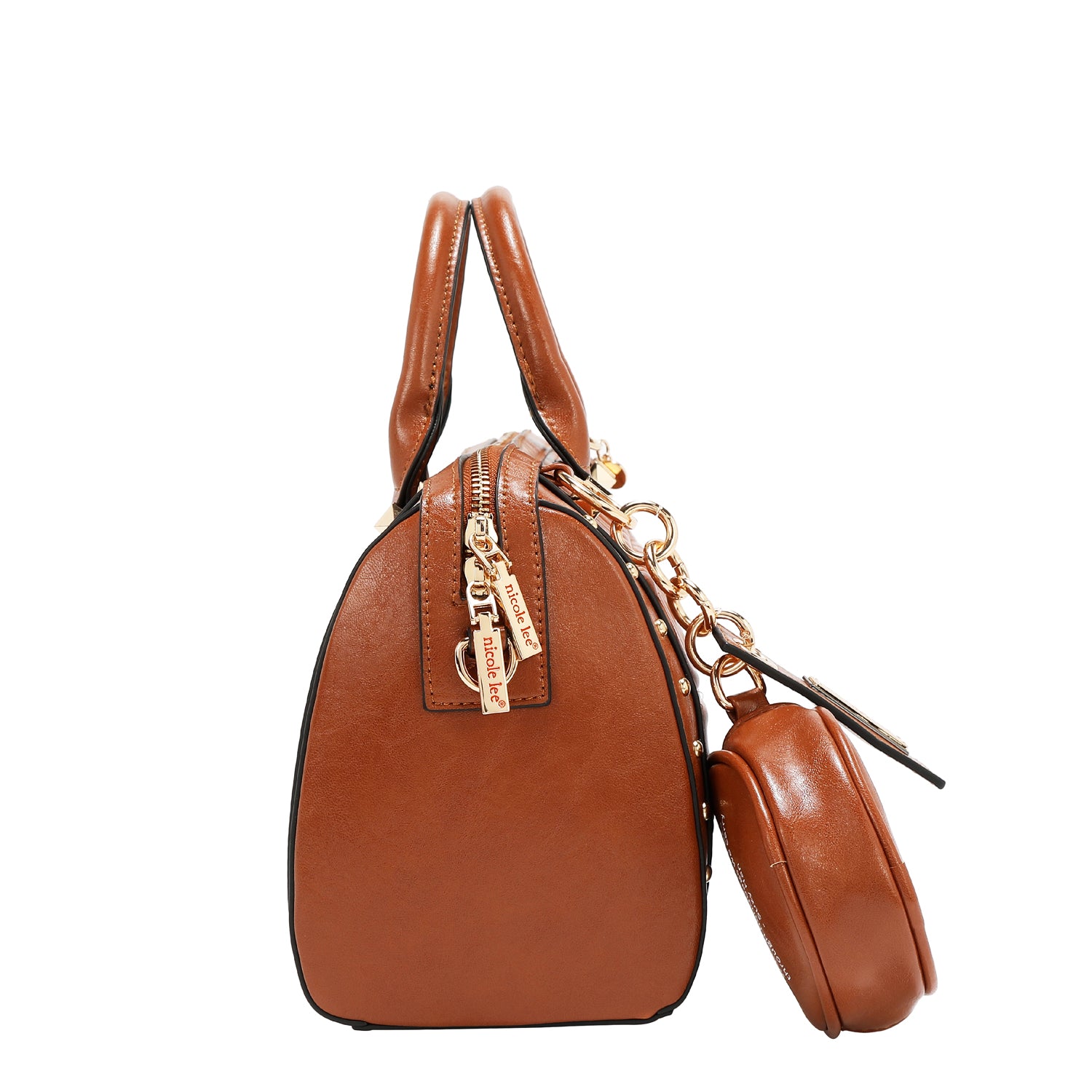 BOLSO BOSTON CON LOGOTIPO EN RELIEVE (MARRON)
