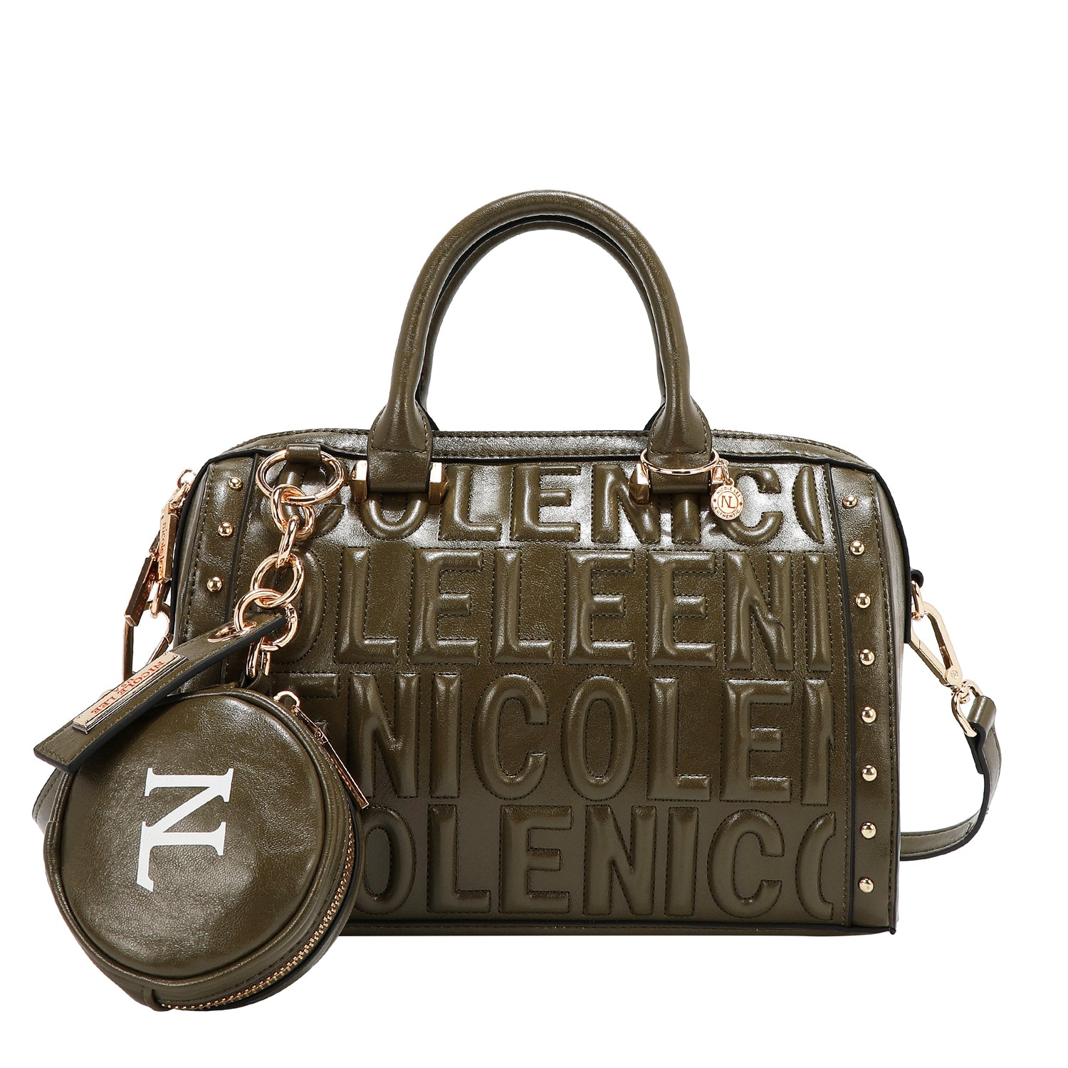 BOLSO BOSTON CON LOGOTIPO EN RELIEVE (OLIVA)