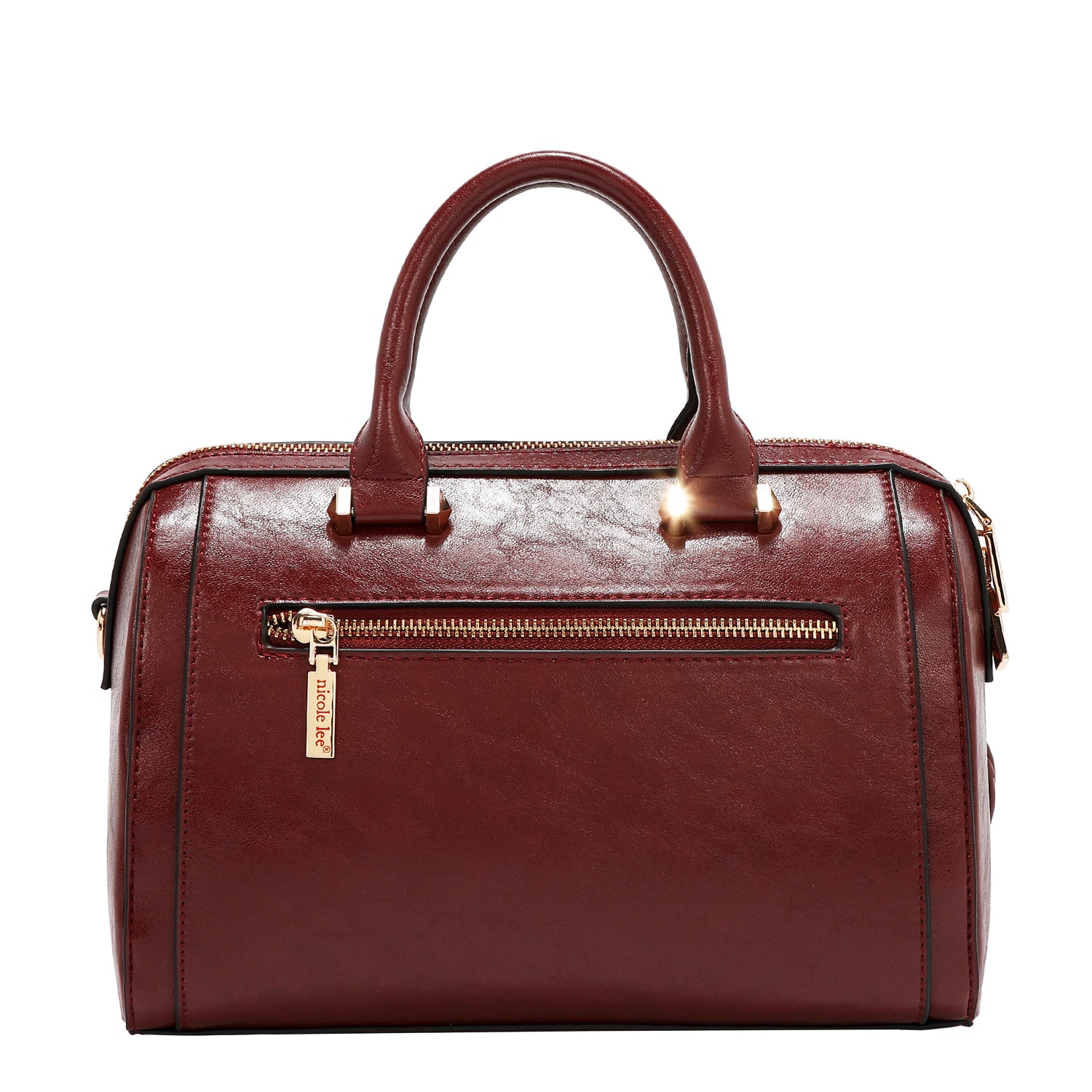 BOLSO BOSTON CON LOGOTIPO EN RELIEVE (VINO)