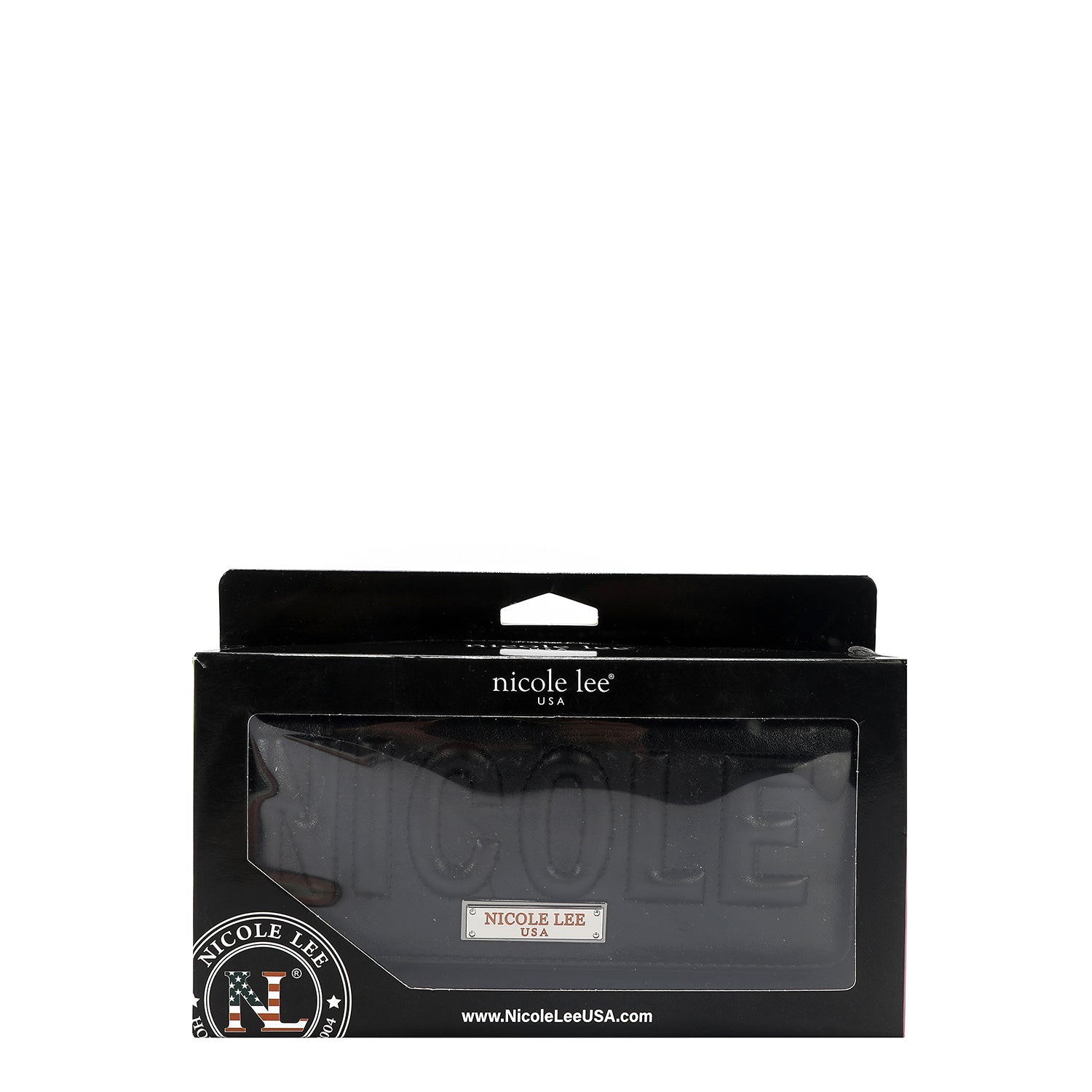 CARTERA TRIPLE PLIEGO CON LOGO EN RELIEVE (NEGRO)