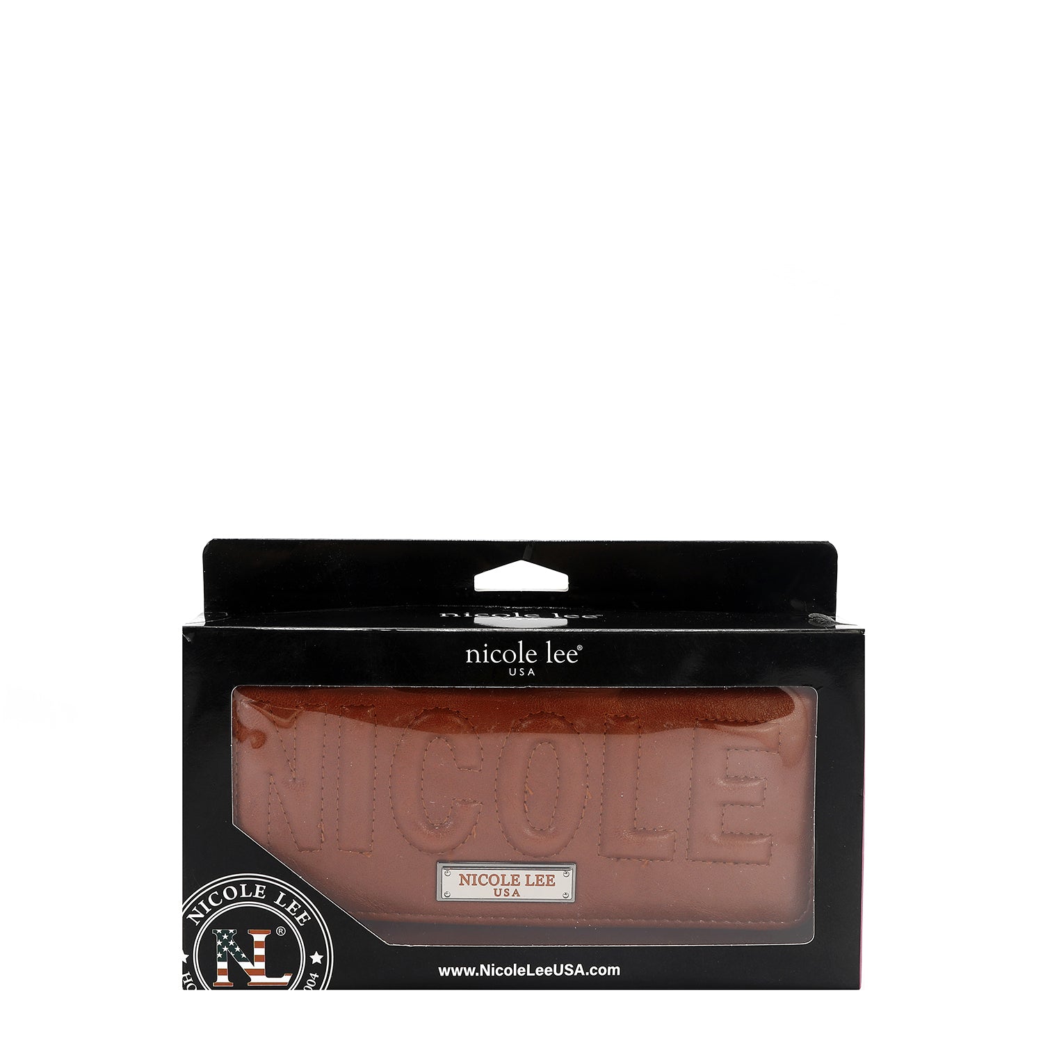 TRI-FOLD WALLET WITH EMBOSSED LOGO (BROWN)