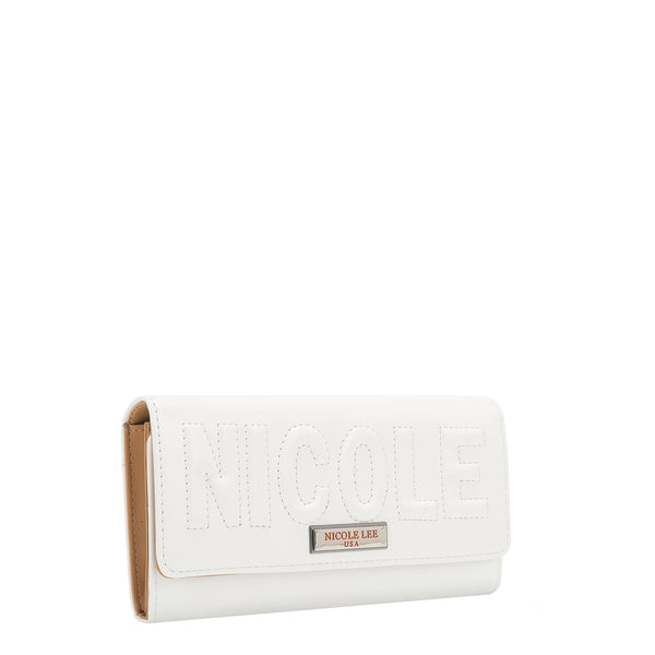 PORTAFOGLIO TRI-FOLD CON LOGO IN RILIEVO (BIANCO)