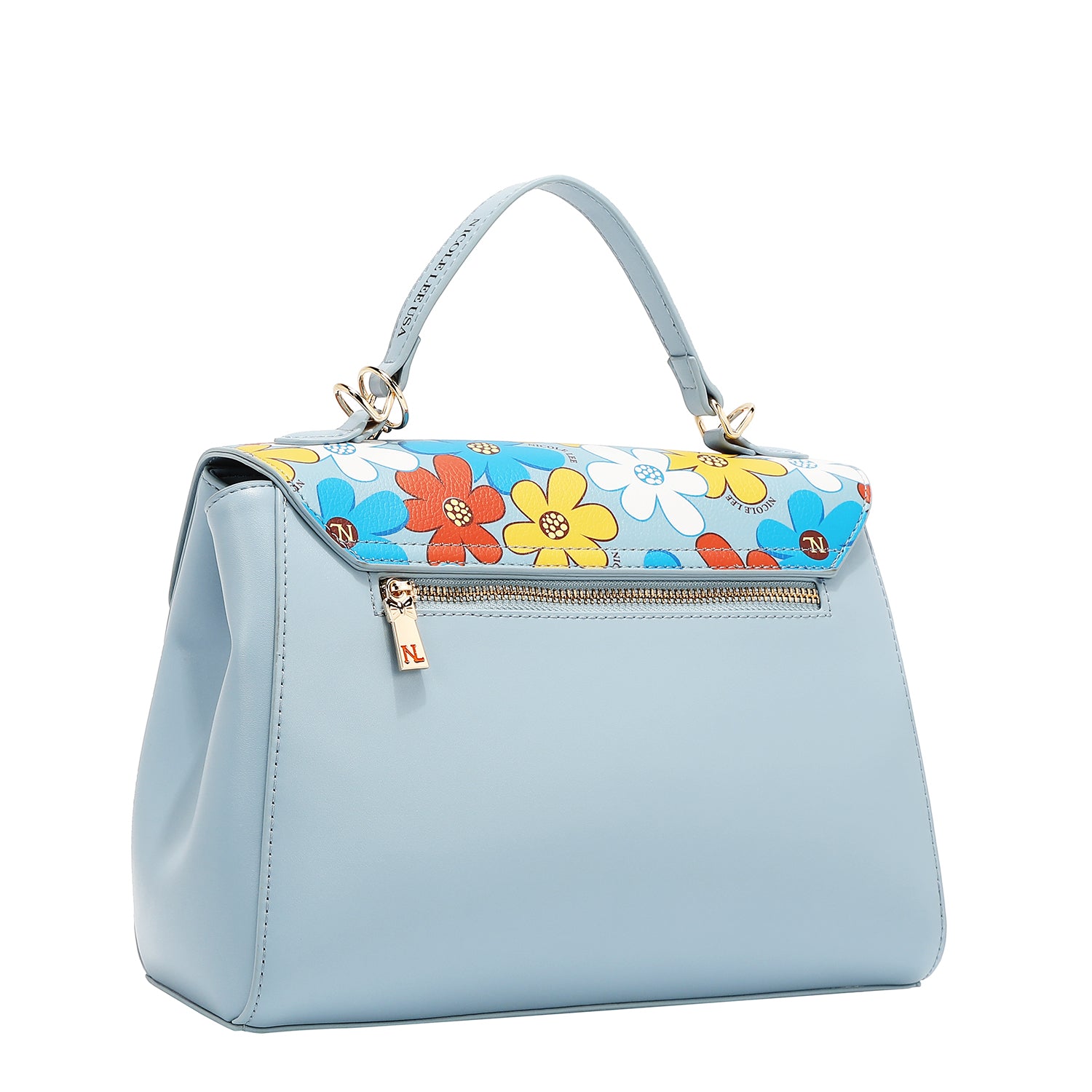 Borsa pop floreale (blu)